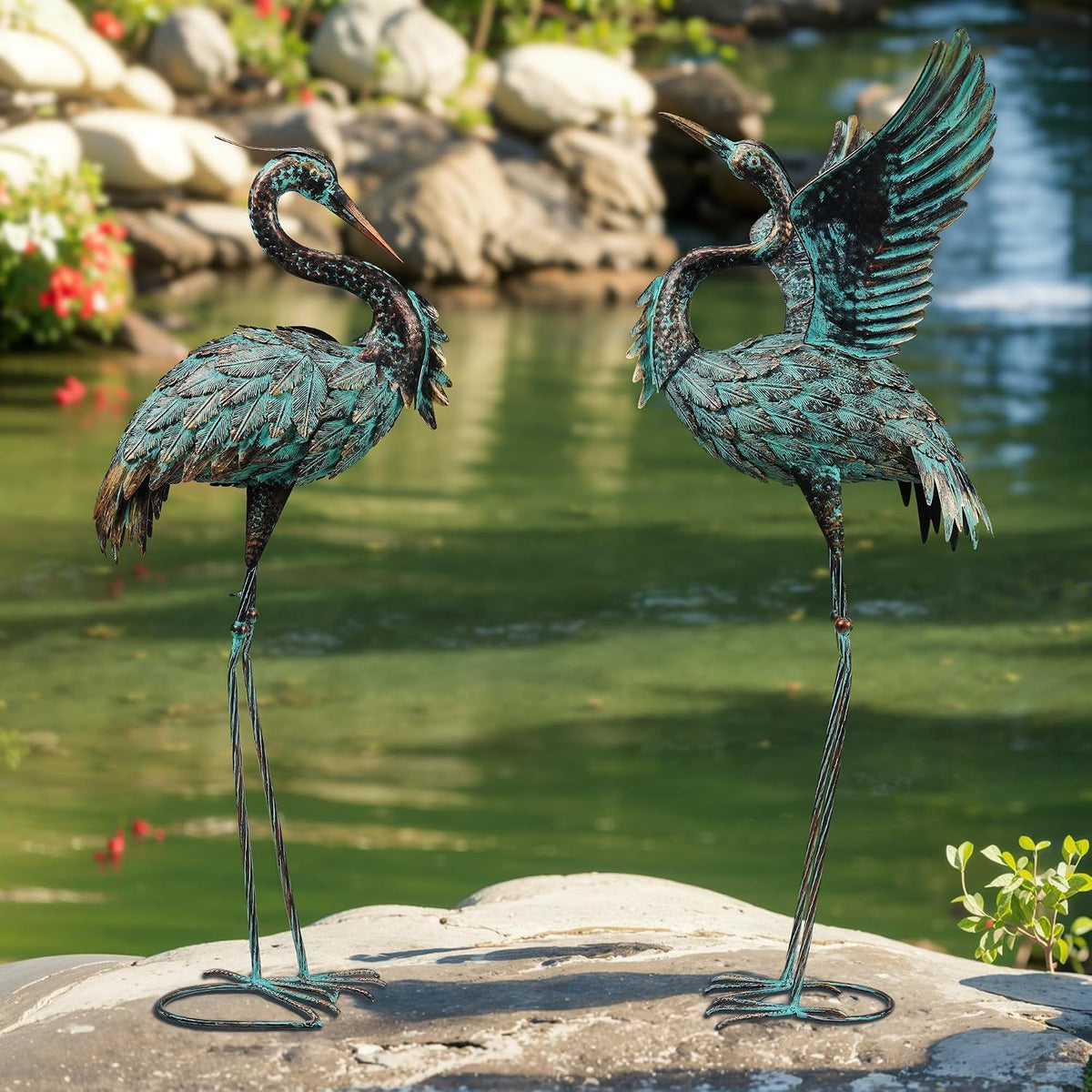 Ruifabo Estatuas de Jardín Esculturas Grandes de Grúa de Metal, Est...