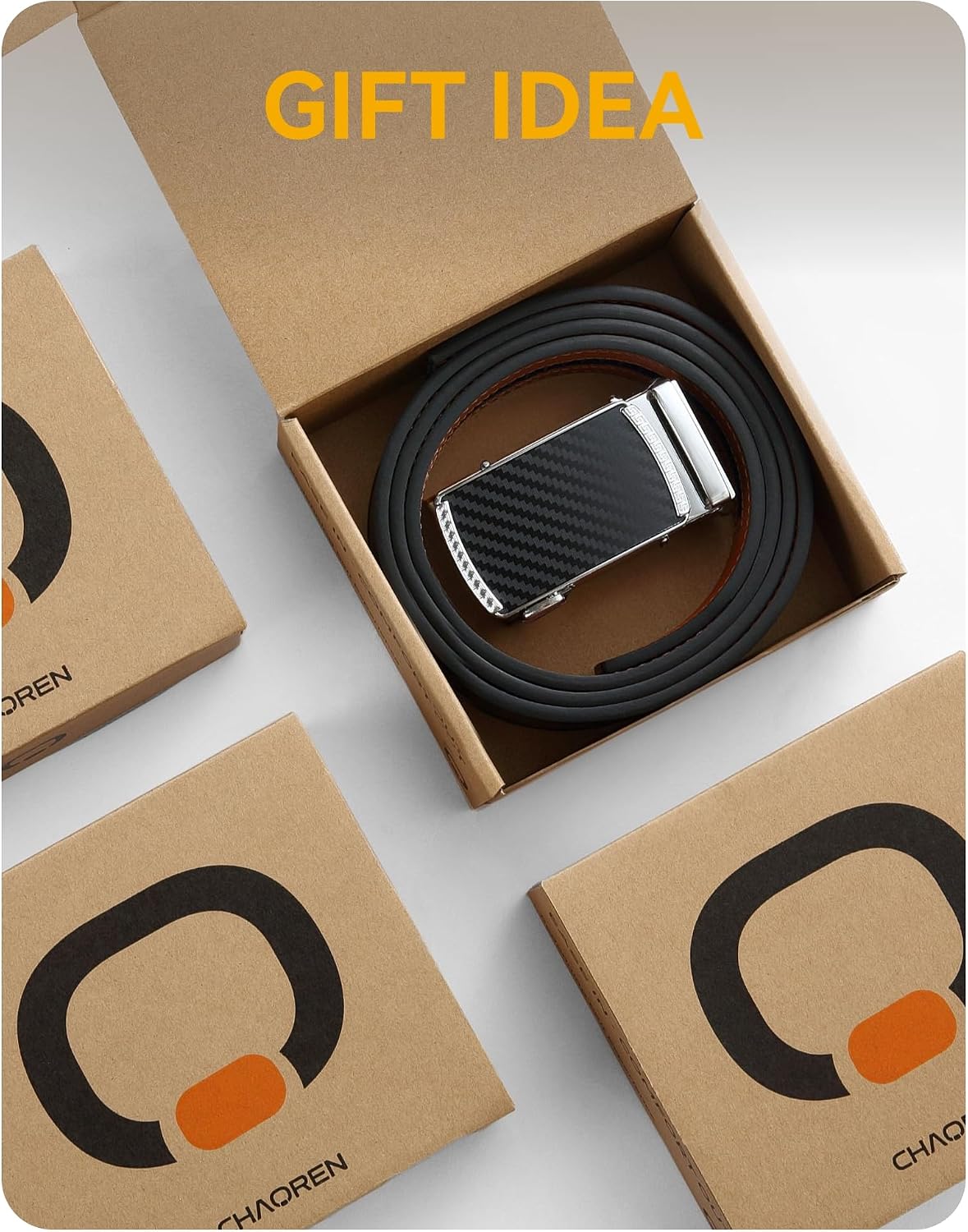 CHAOREN - Cinturón para hombre - Cinturón de trinquete de cuero de...