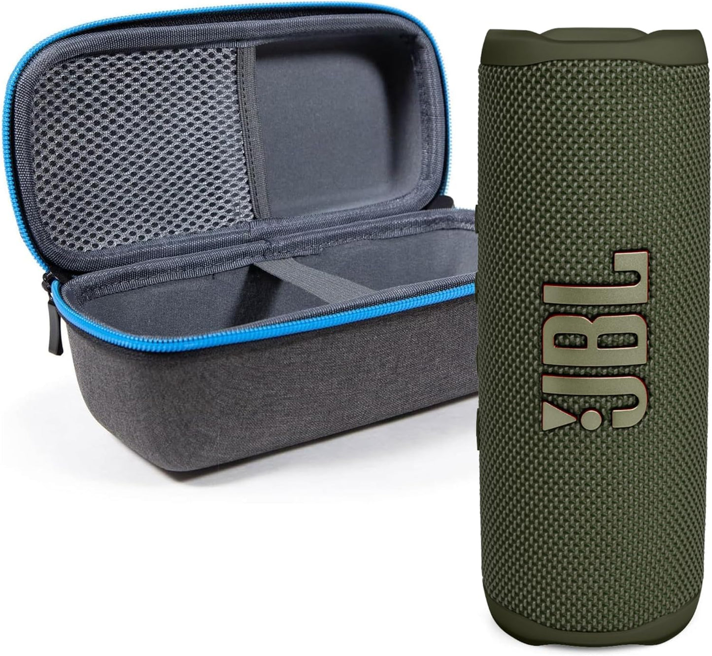 JBL Flip 6 (azul) + paquete con divvi! Funda protectora rígida