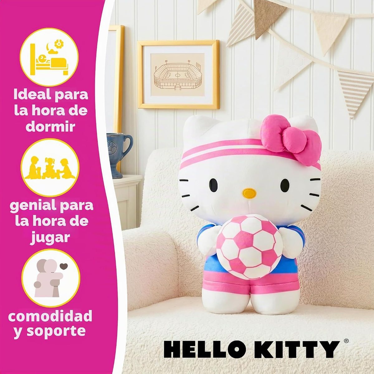 Hello Kitty Kids Bedding - Almohada súper suave y acogedora con bal...
