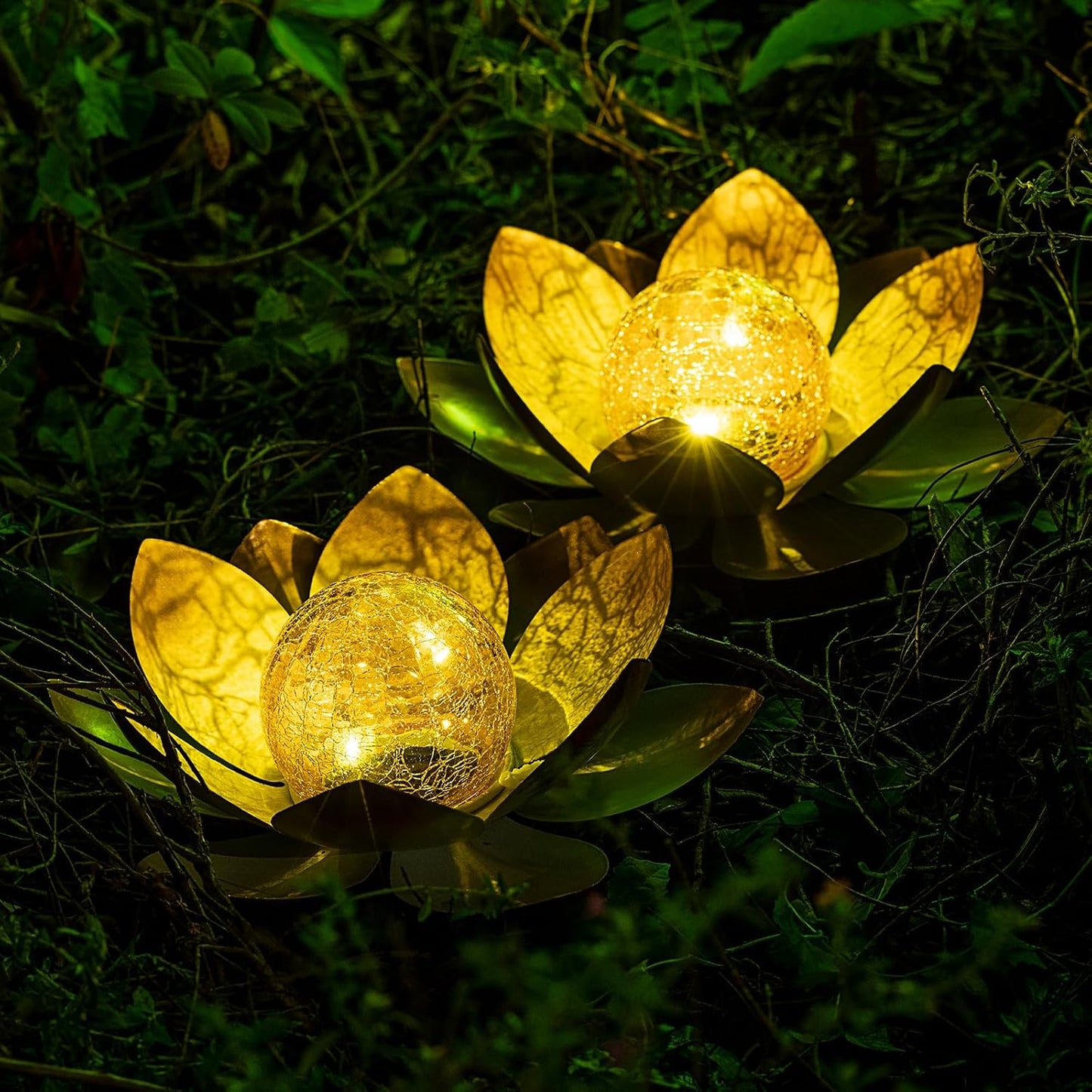 AIINY - Luces solares de jardín al aire libre (paquete de 2), decor...