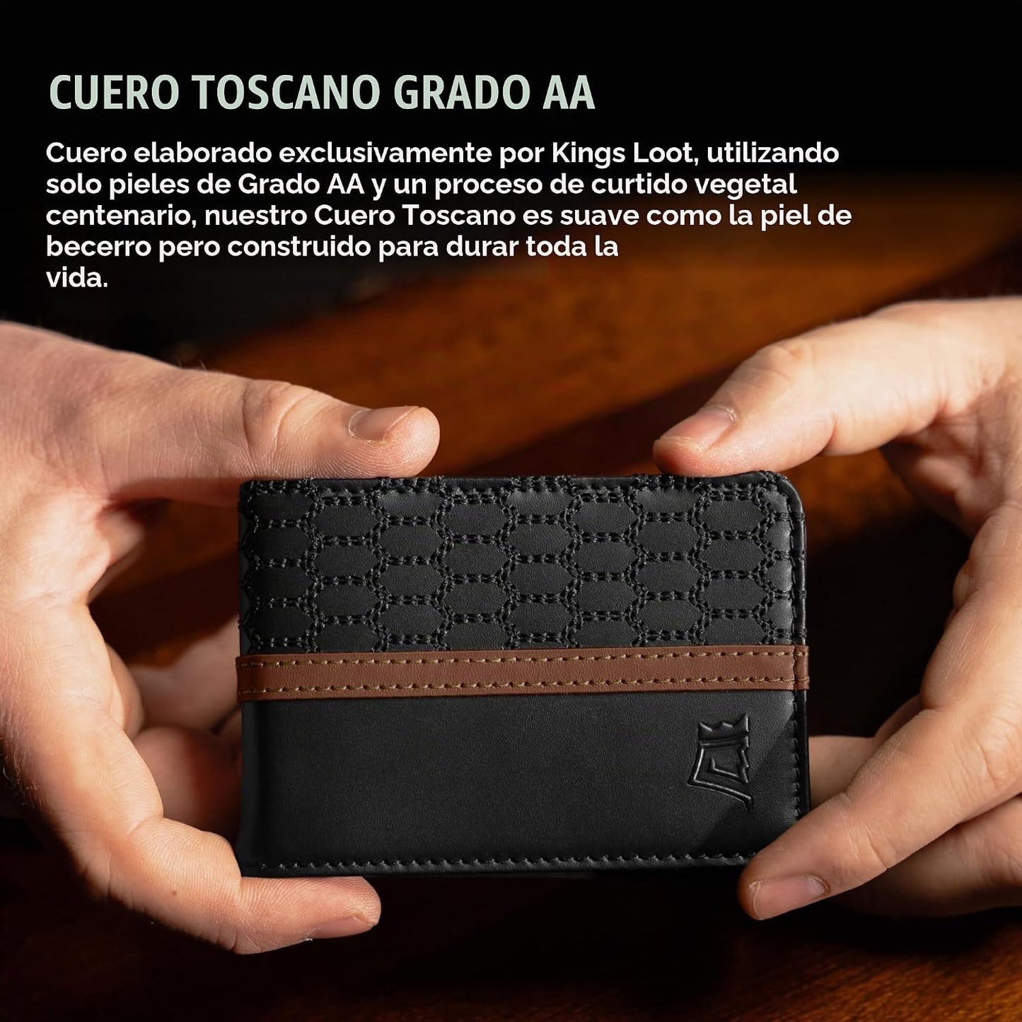Kings Loot Billetera - Billetera Minimalista para Hombres con Bolsi...