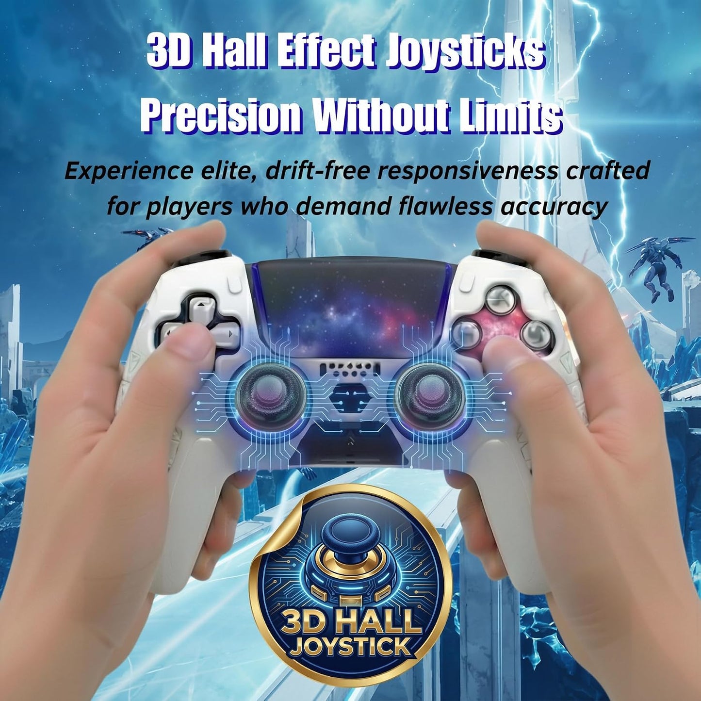 NexoGame Mando Inalámbrico para PS5 con Joysticks Efecto Hall 3D, G...