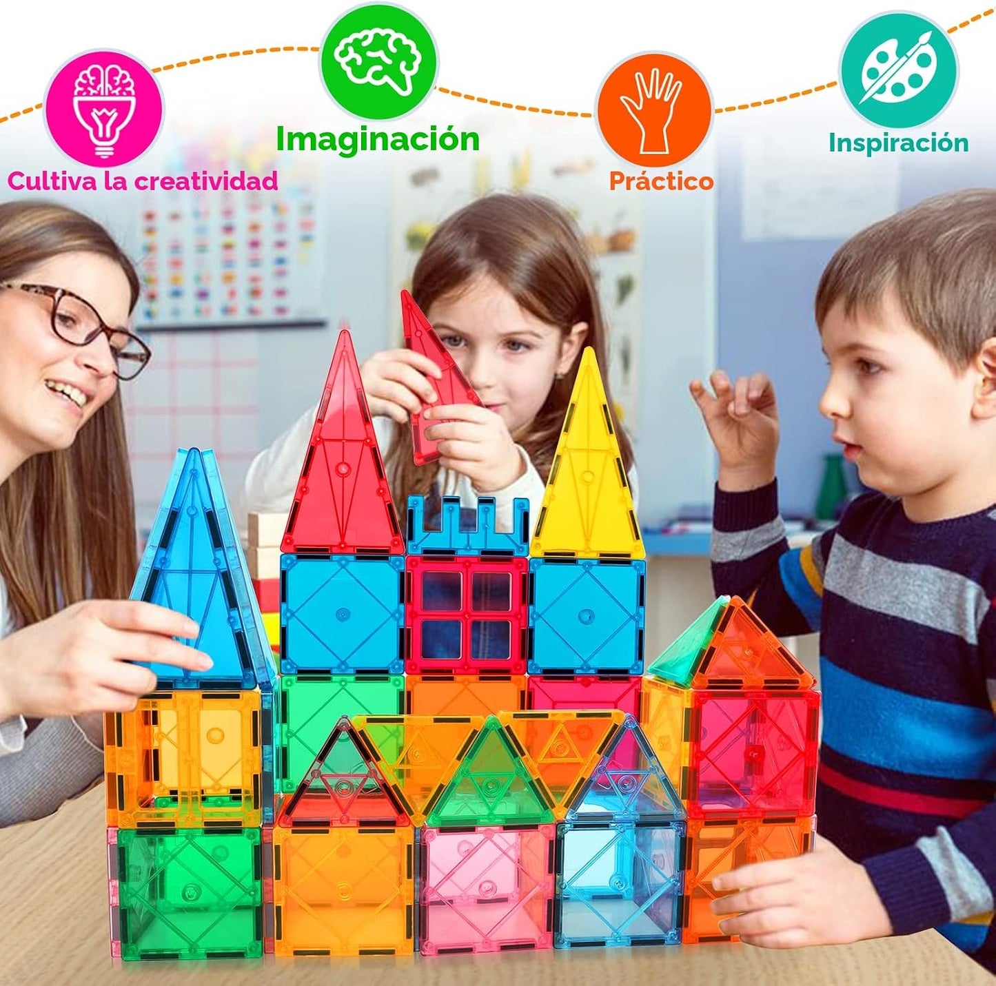 Mruikeny - Fichas magnéticas, bloques de construcción para niños y...