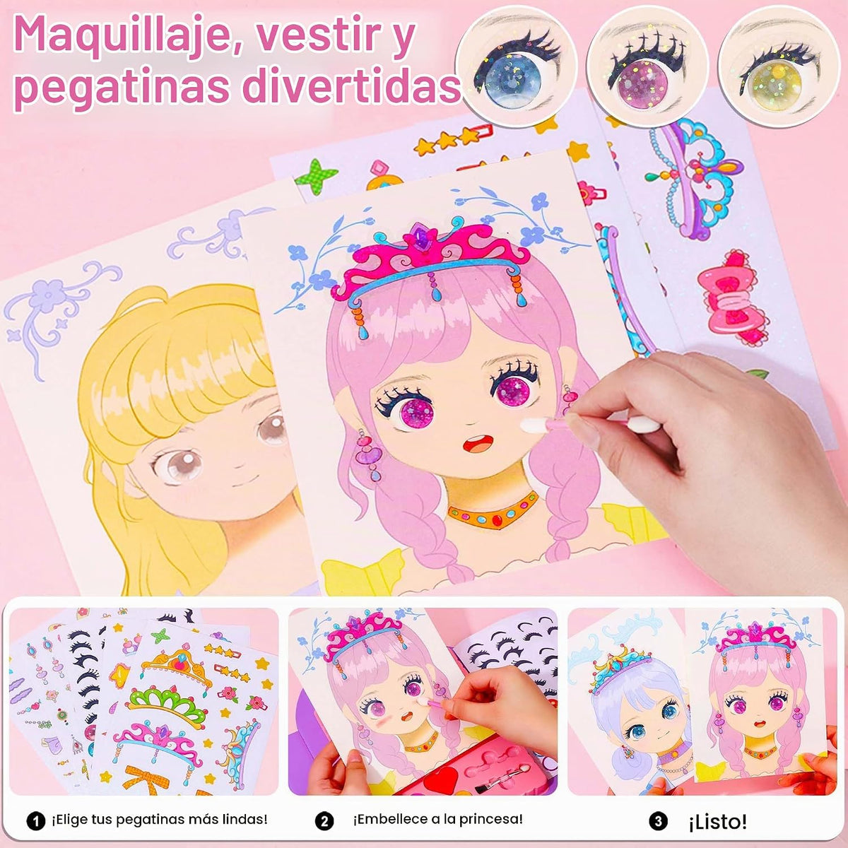 iGetooy Juego de disfraces 4 en 1, maquillaje de princesa fantasía,...
