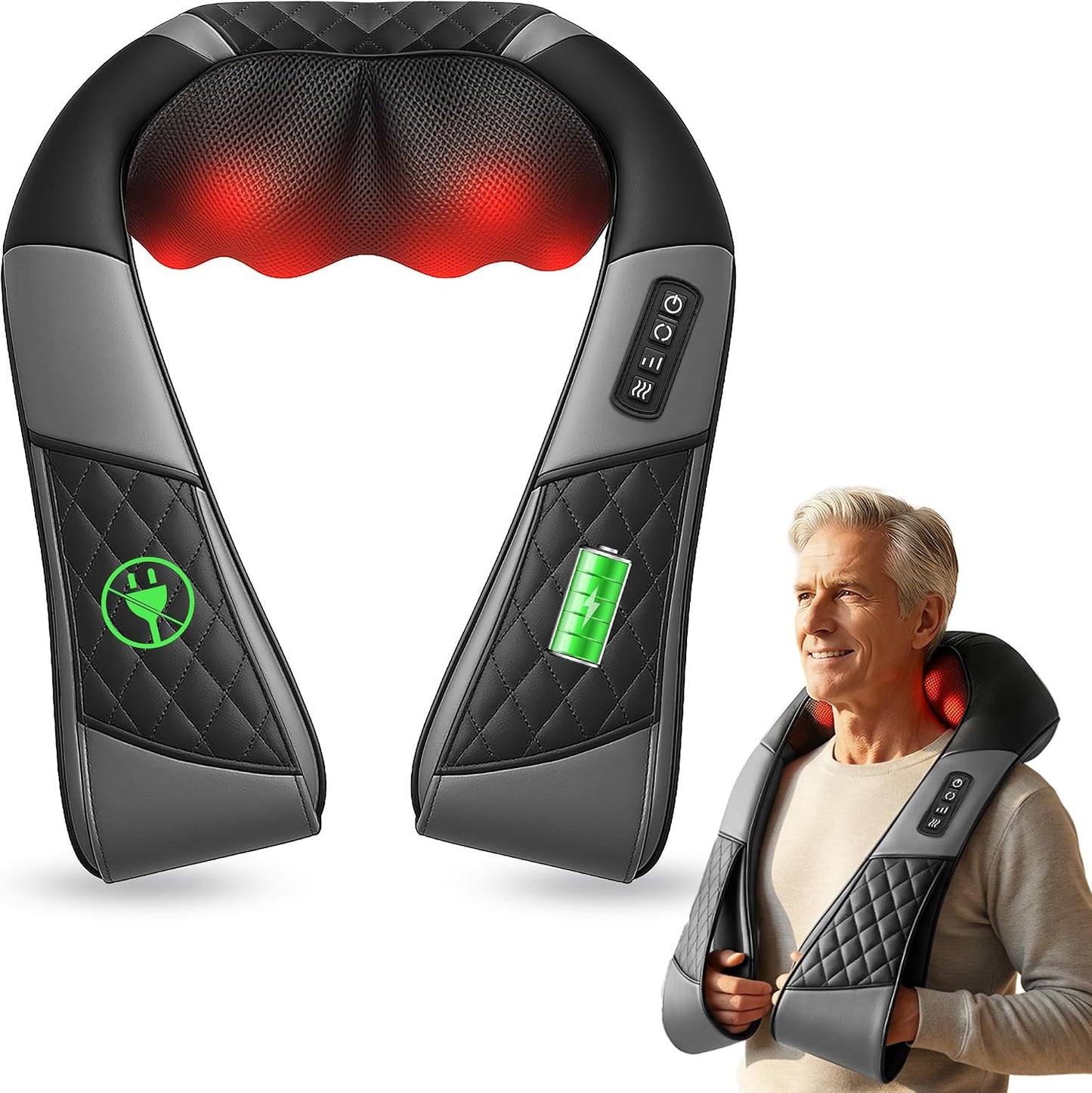 COMFIER Masajeador inalámbrico de cuello y hombros 2026 con calor |...