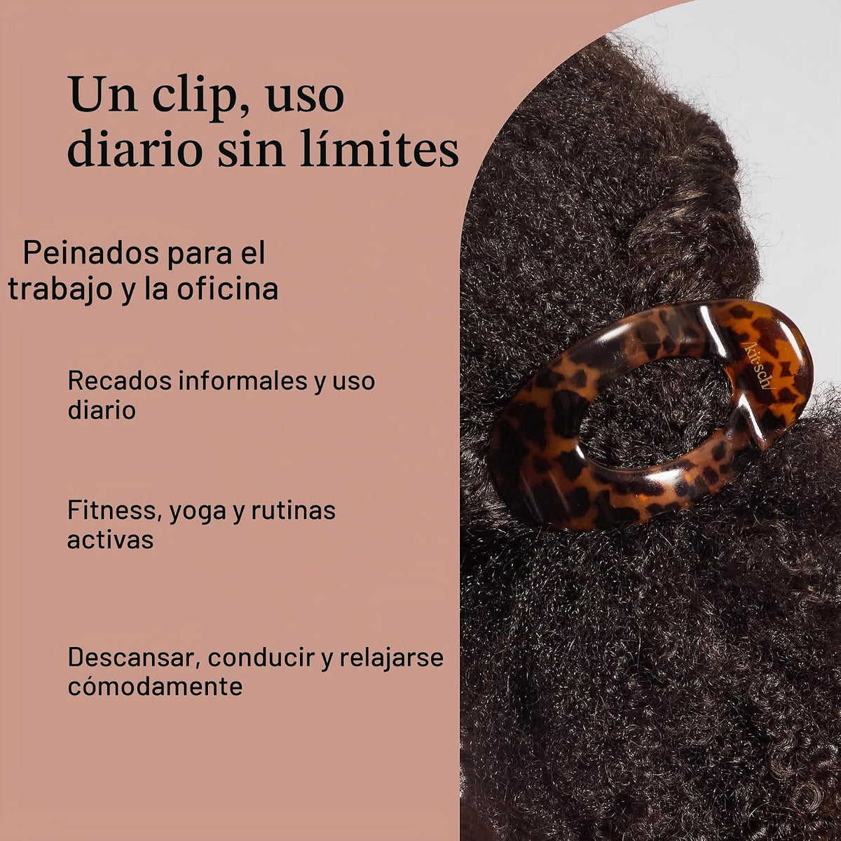 Kitsch Pinza plana grande para mujer, color tortuga, 1 pieza | Pinz...