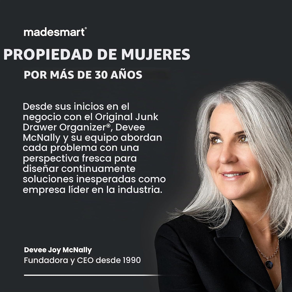 madesmart - Organizador apilable de dos niveles con divisores y jue...