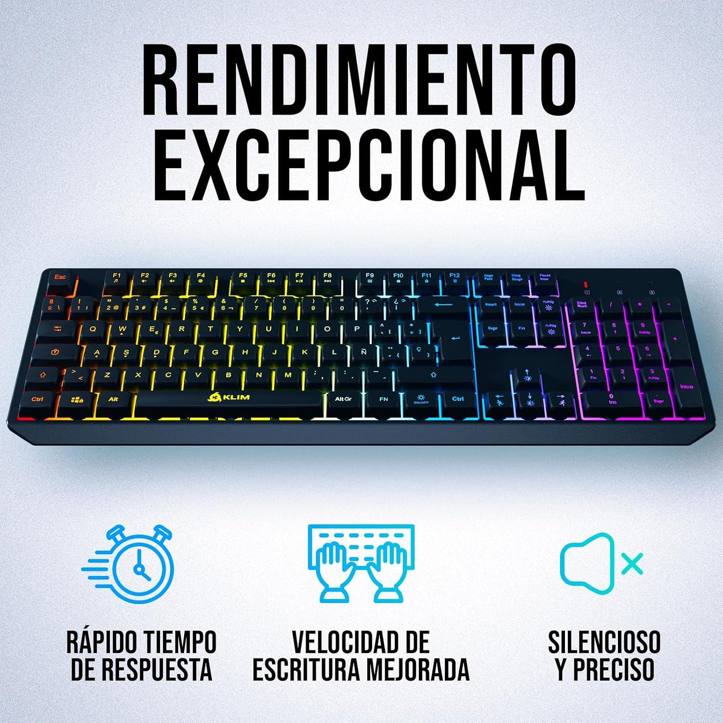 KLIM Chroma Teclado inalámbrico español (España), teclado inalámbri...