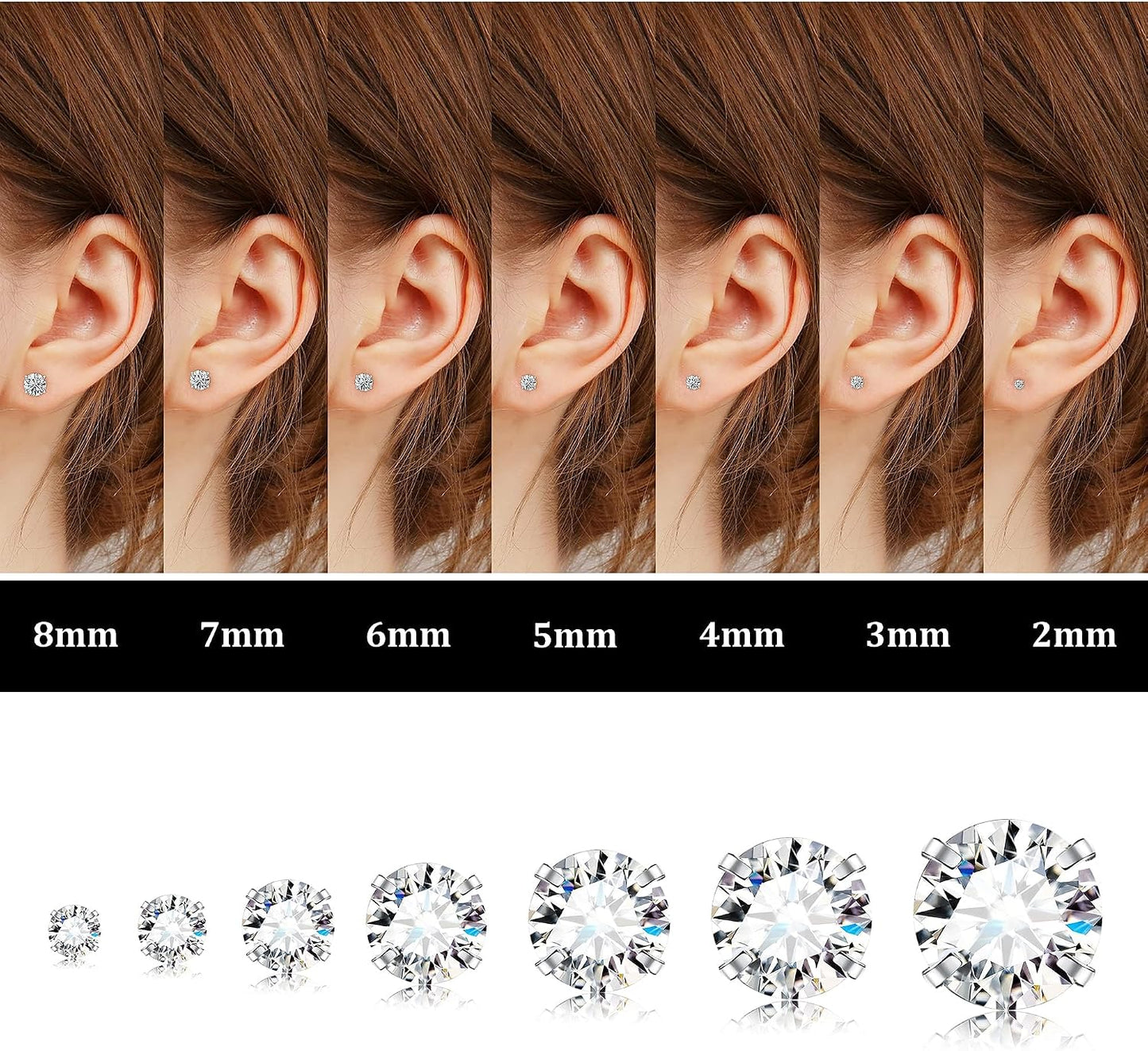 Fansilver Pendientes hipoalergénicos de 0.71 oz con parte trasera p...