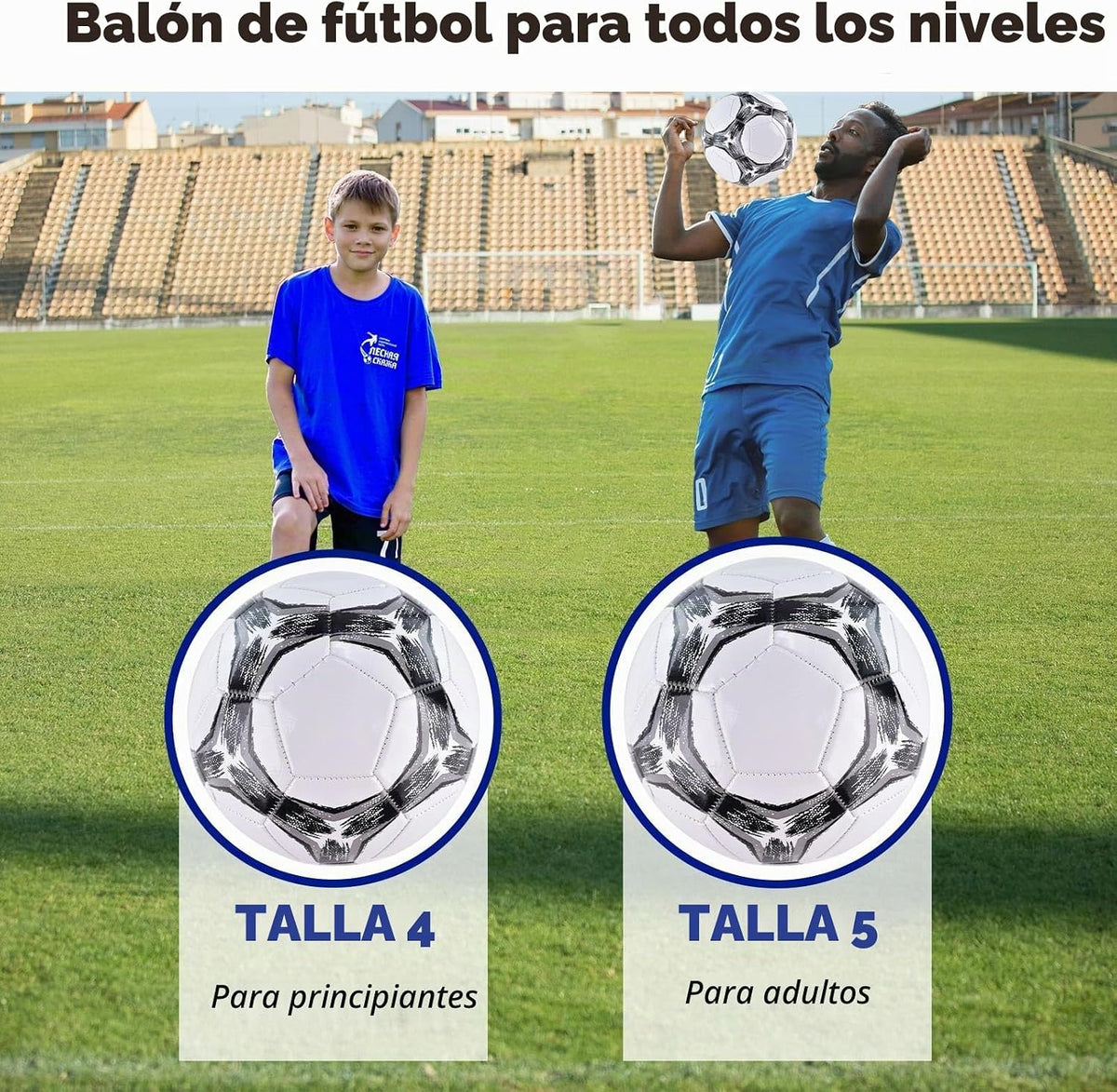 ELKCIP Paquete de 6 pelotas de fútbol clásicas desinfladas tamaño 4...