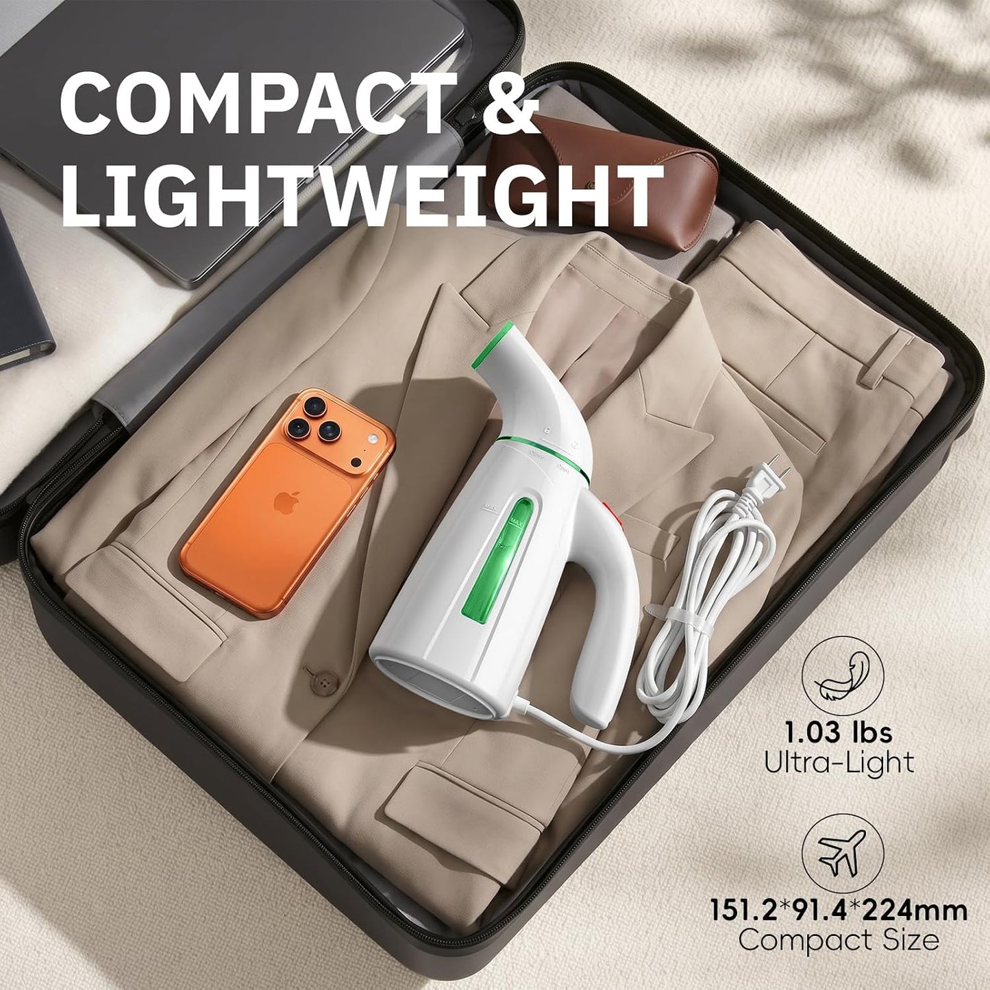 OGHom Vaporizador portátil para ropa, vaporizador portátil para rop...