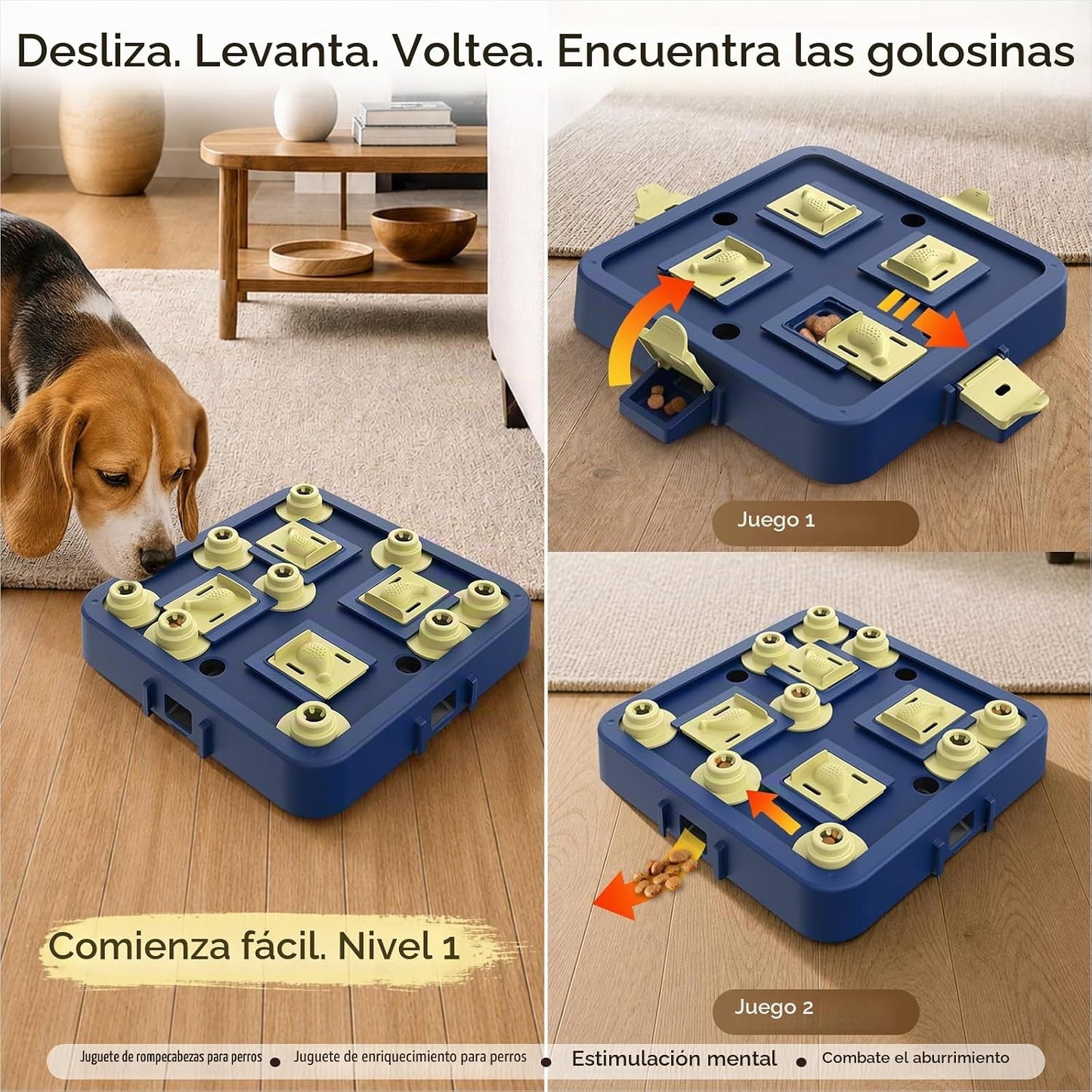 KADTC - Rompecabezas de ajedrez para perros, 3 niveles, estimulació...
