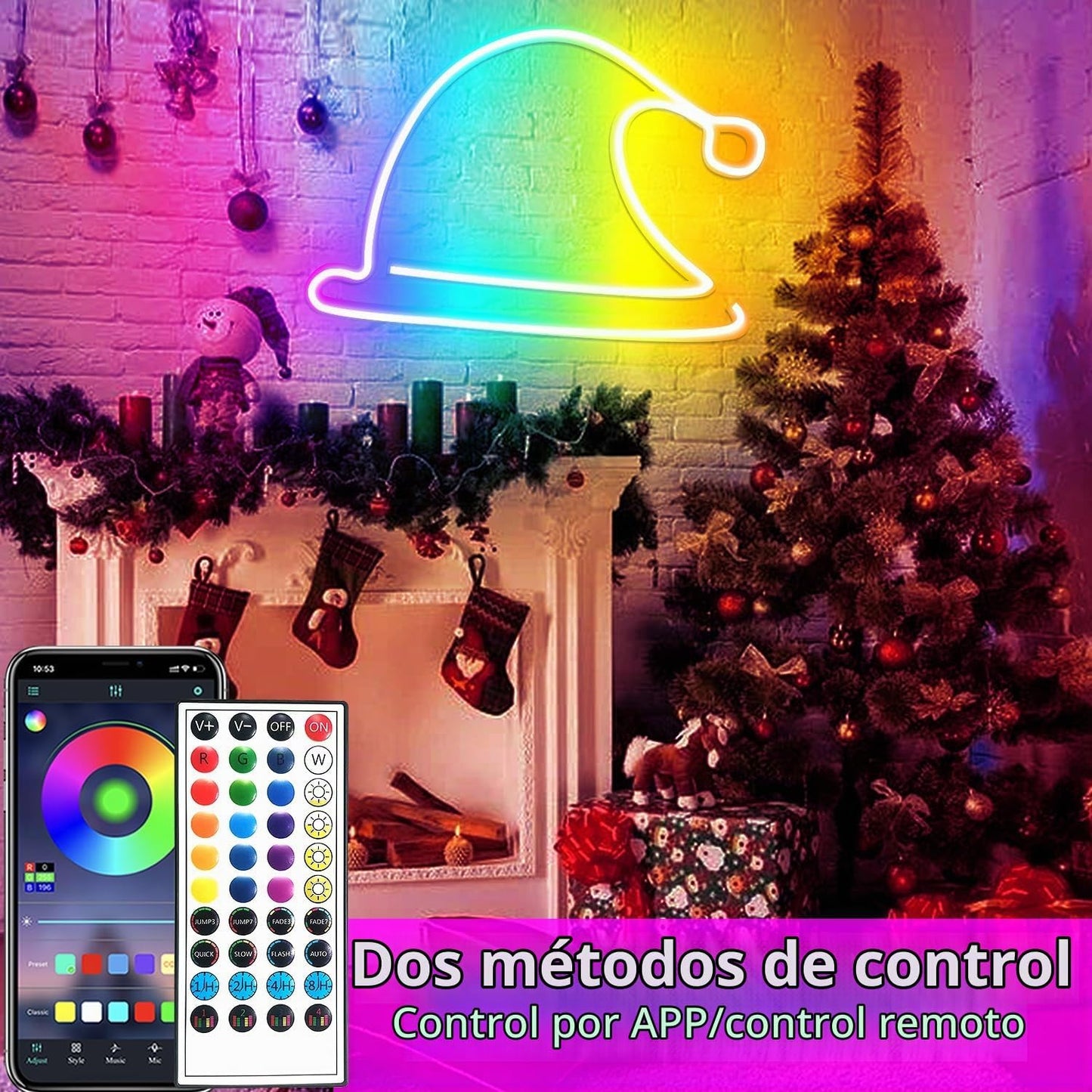 segrass - Tira de luces LED impermeables de 66 pies con control rem...
