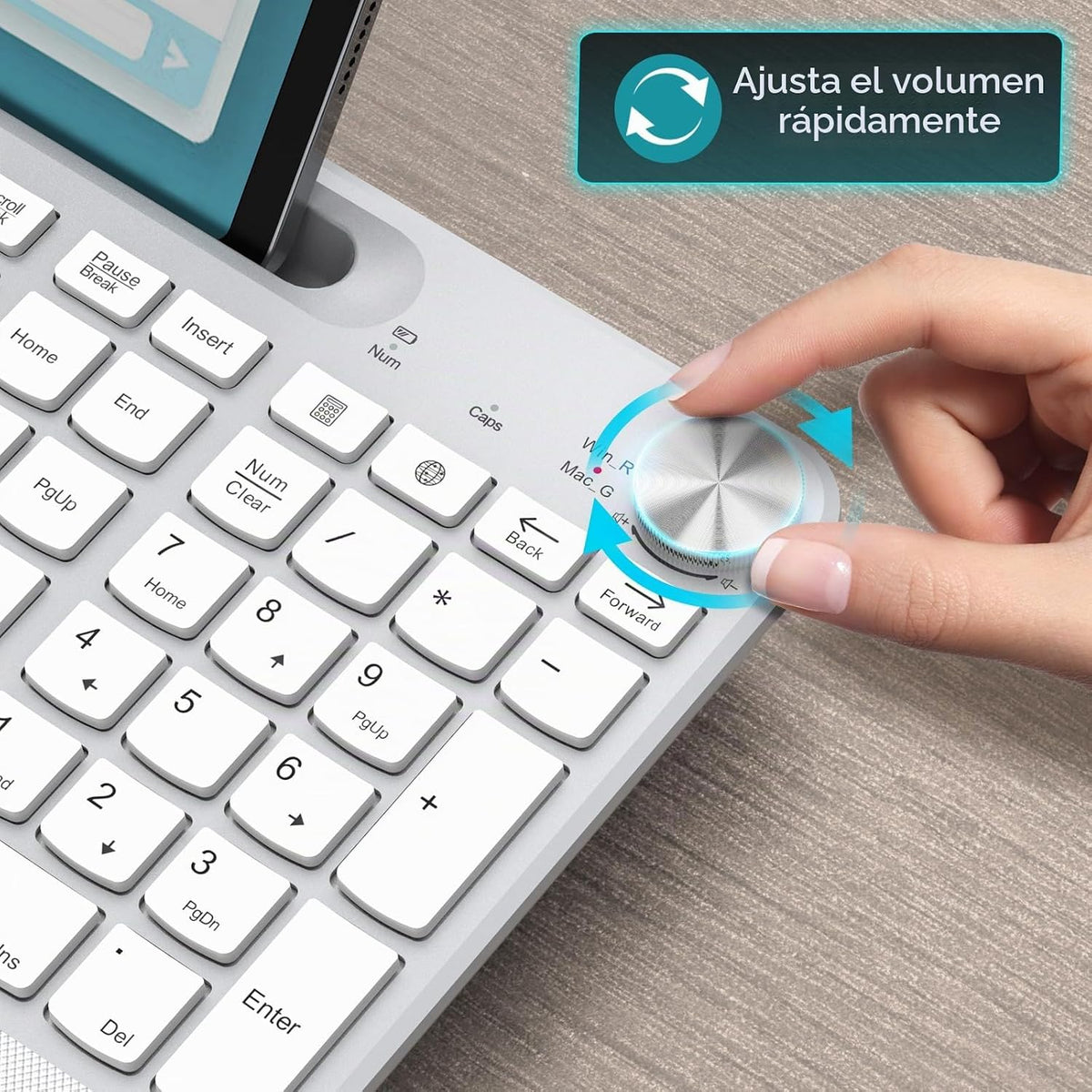 GAMCATZ Teclado y mouse inalámbricos, teclado ergonómico de tamaño...