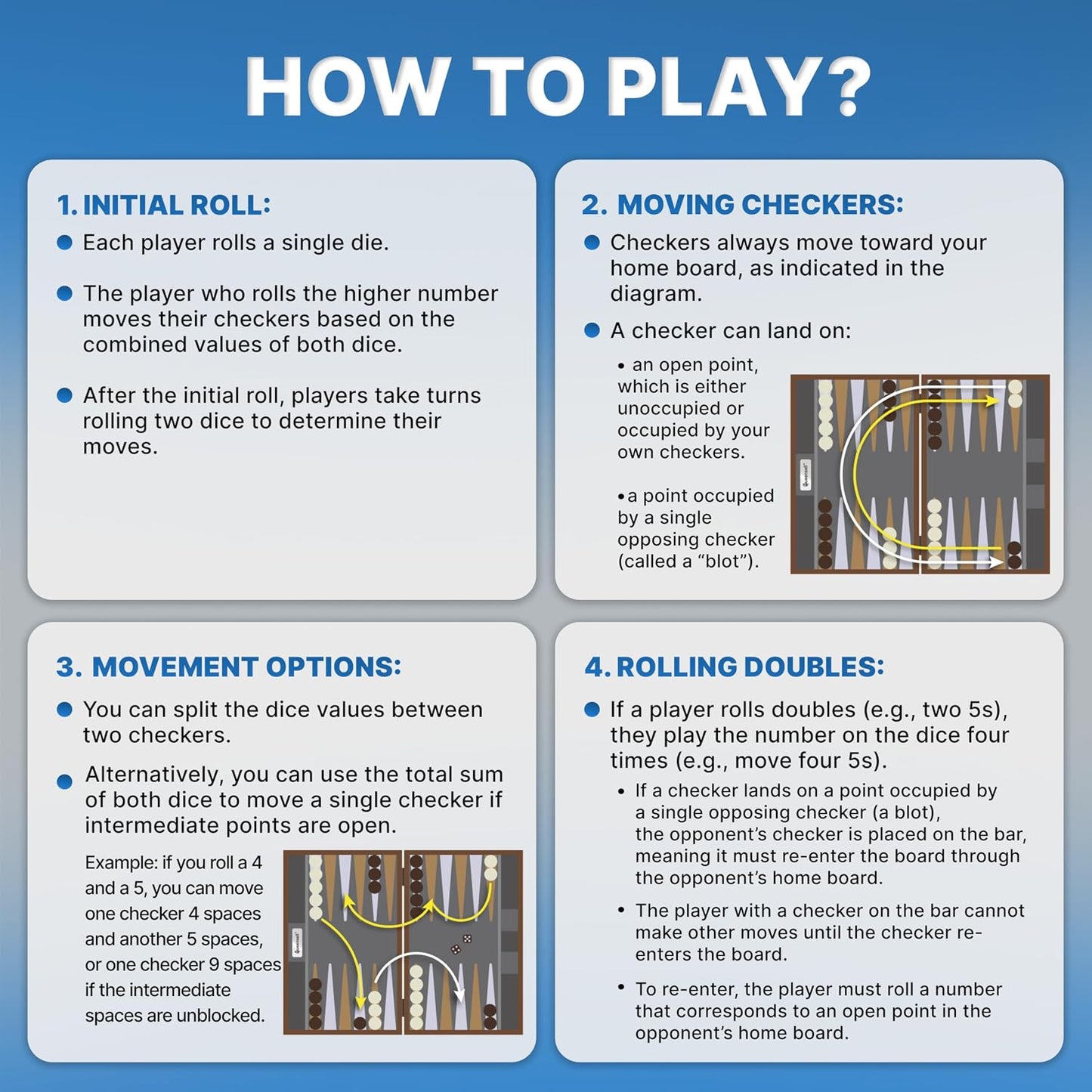 Juego de backgammon gris grande para adultos, juego de mesa clásico...