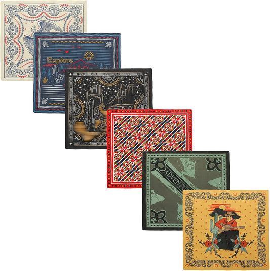Bioworld Juego de pañuelos ligeros multicolores de 22.0 x 22.0 in (...