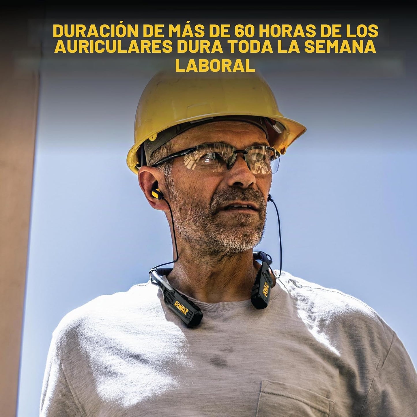 DEWALT Auriculares Bluetooth de Banda para el Cuello 2 en 1 Edición...