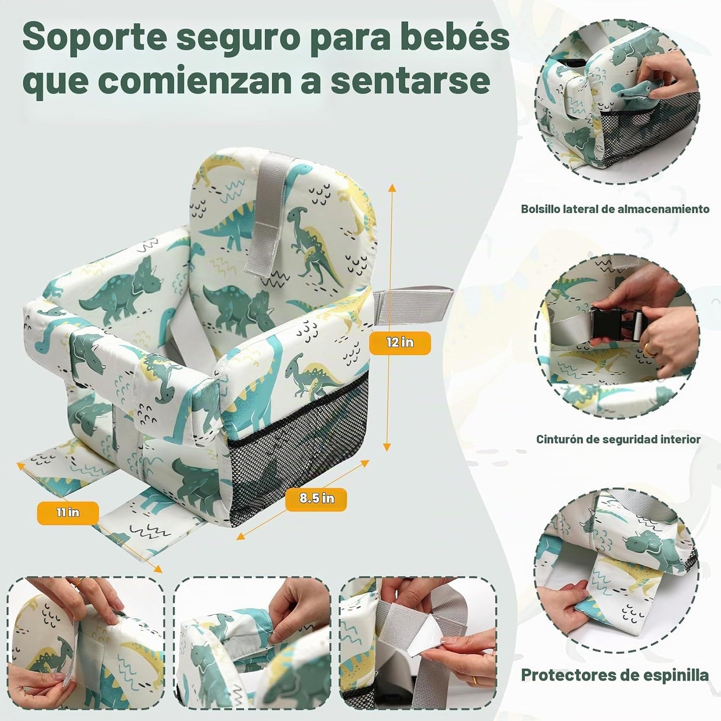 Funda de asiento de carrito de compras para bebé niña y niño, funda...