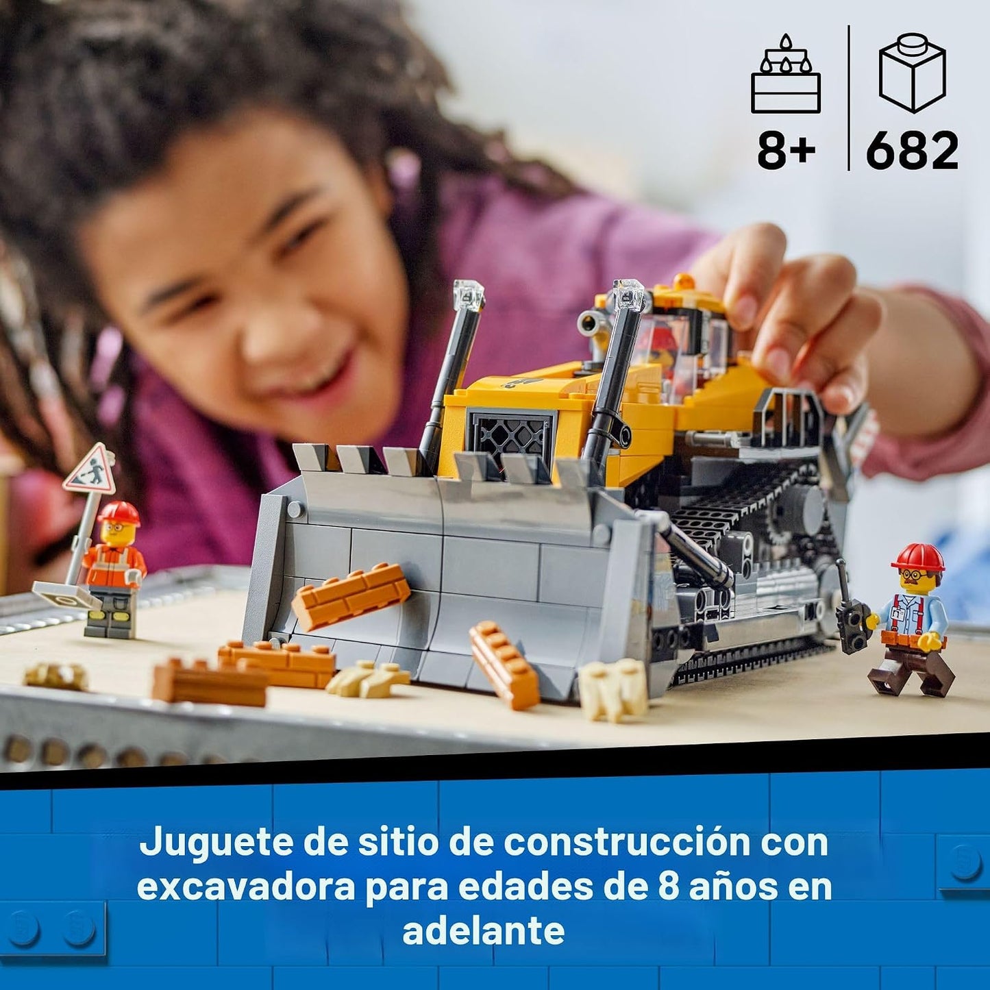 LEGO City Yellow Bulldozer - Juguete de construcción para niños, a...