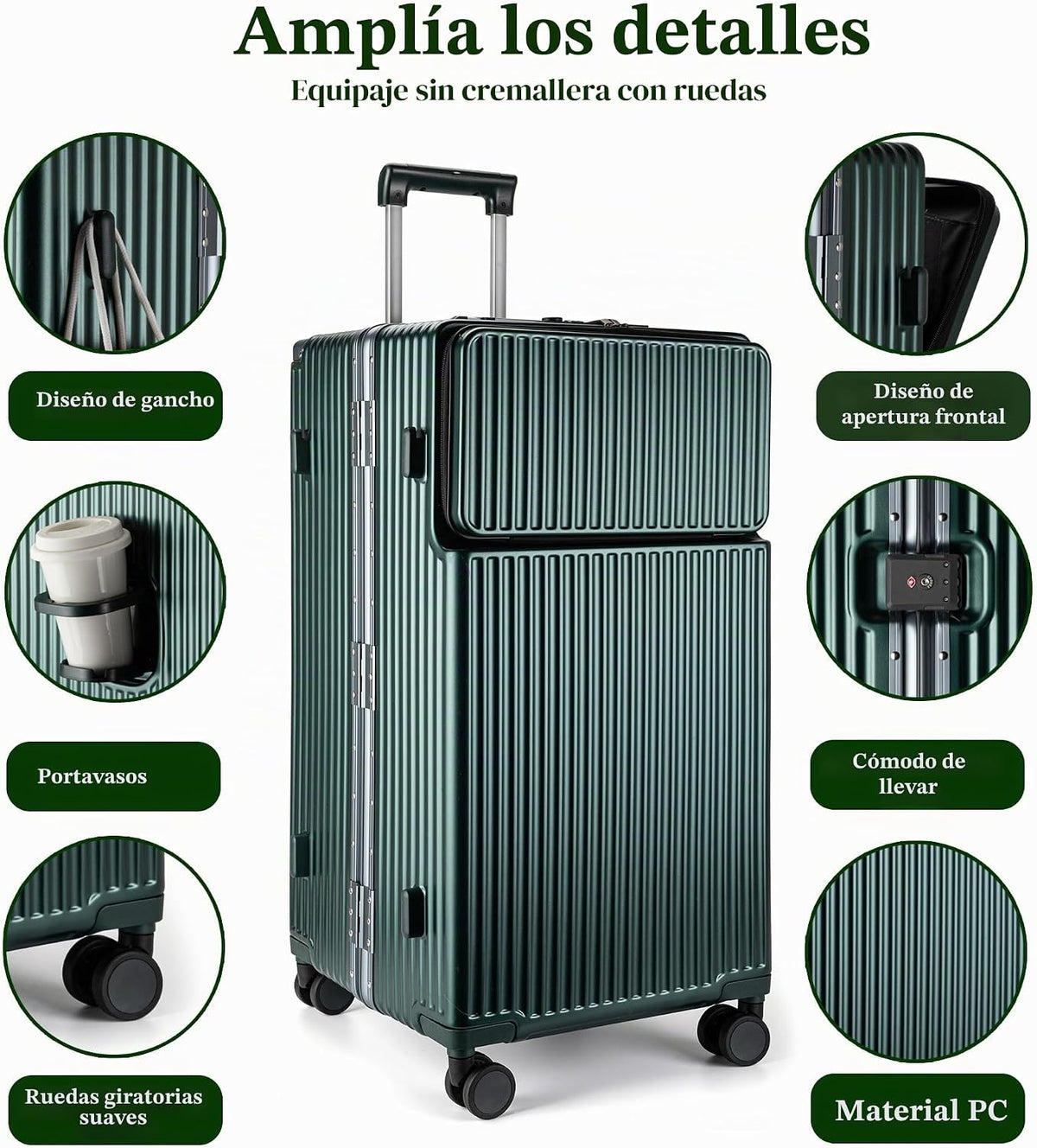feilario Super grande capitán aluminio marco Hardside Spinner rueda...