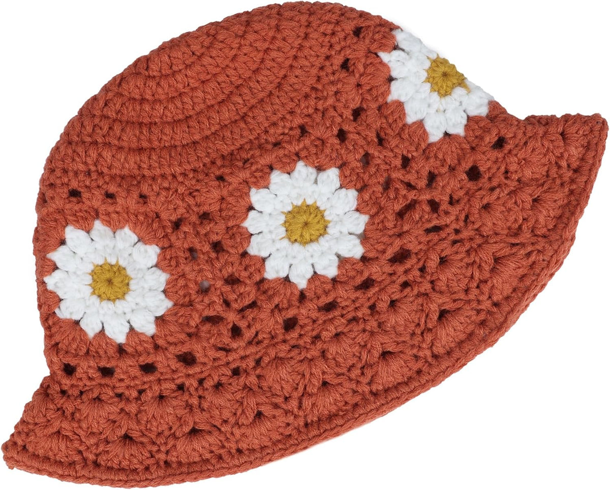 Sombrero de pescador de punto plegable para mujer, diseño de margar...