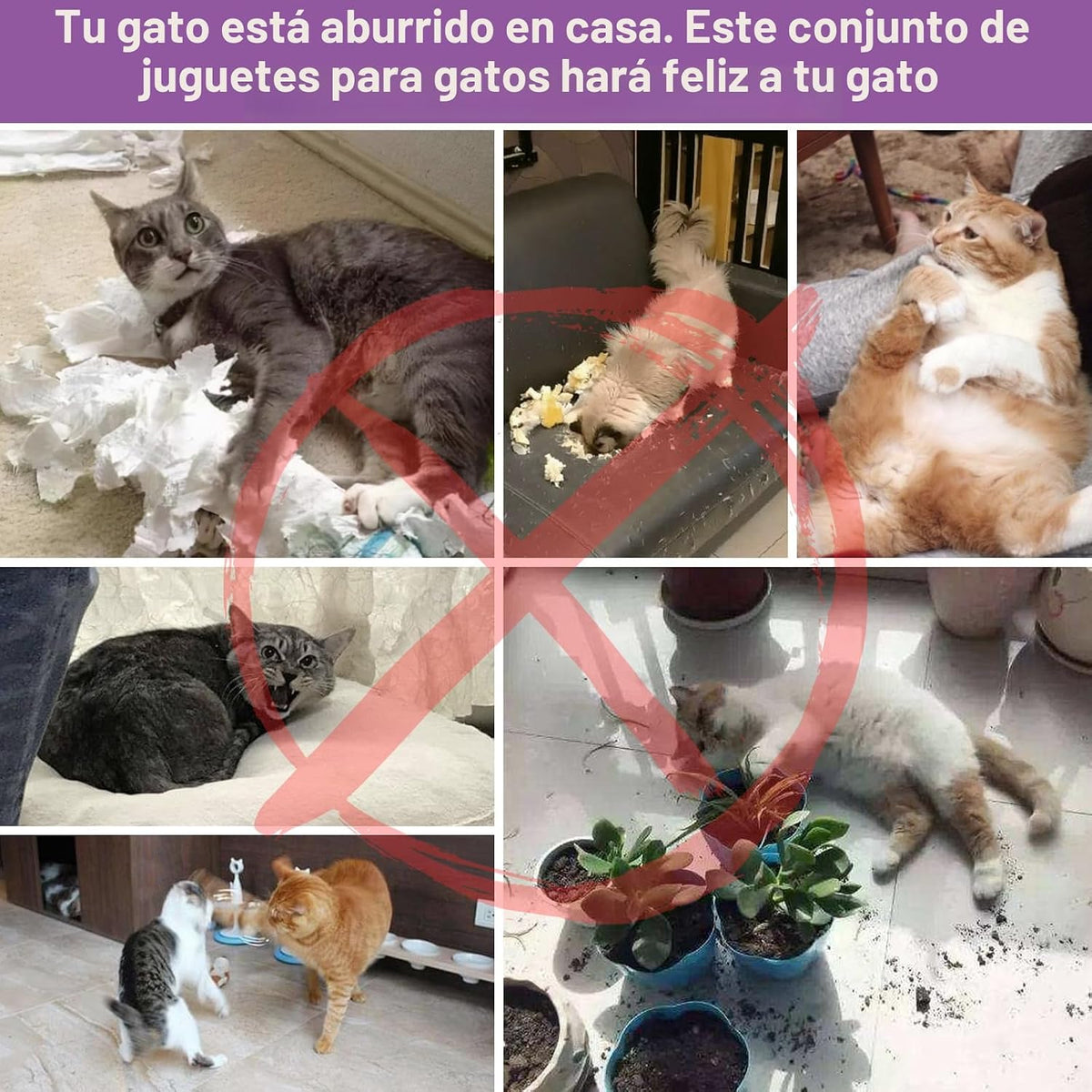 Retro Shaw 33 Piezas Juguetes para Gatos con Túneles, Juguetes Inte...