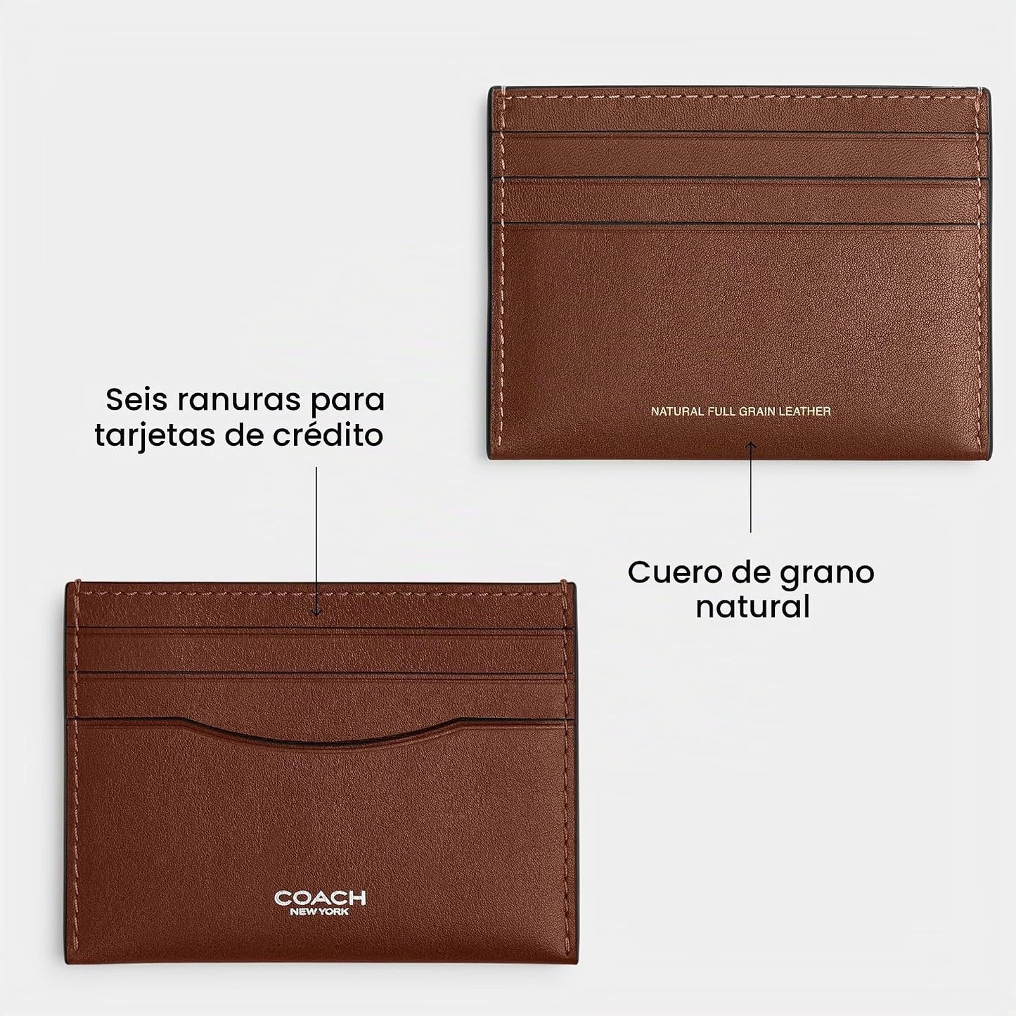 Coach Hombre, estuche de tarjetas, secoya, talla única
