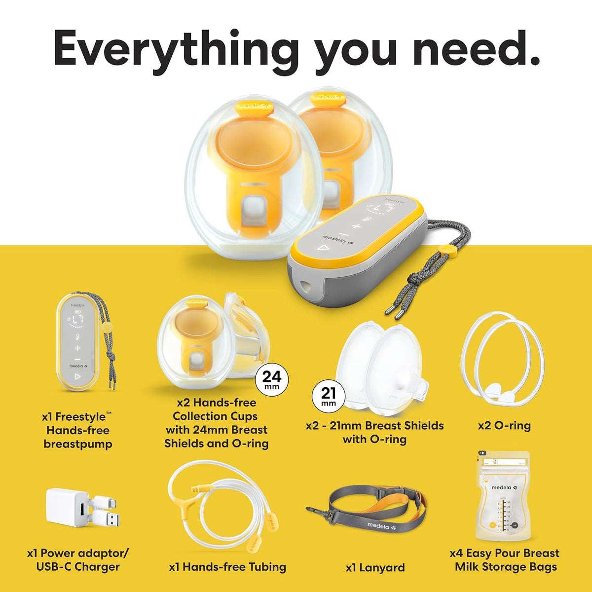 Medela Freestyle - Extractor de leche eléctrico doble manos libres...