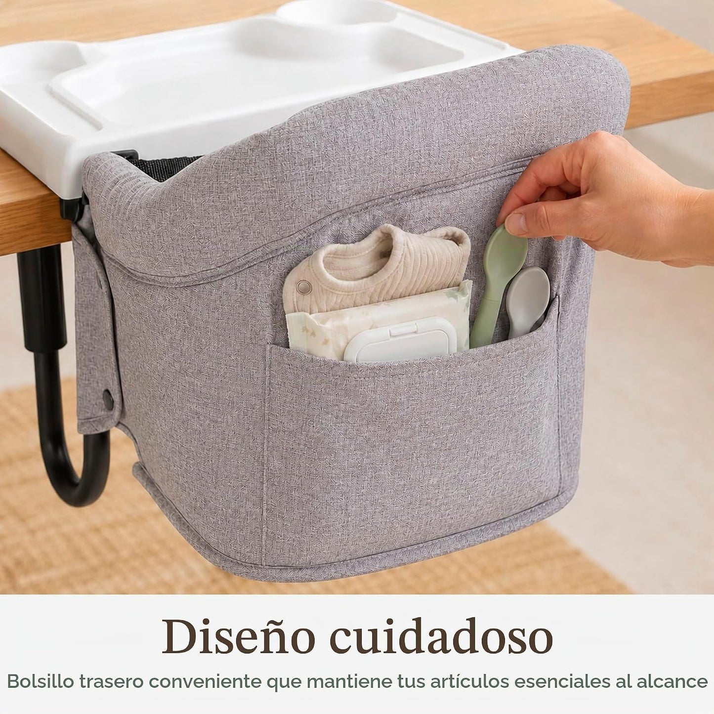 Evolur Silla alta para bebé de gancho, asiento de comedor portátil...