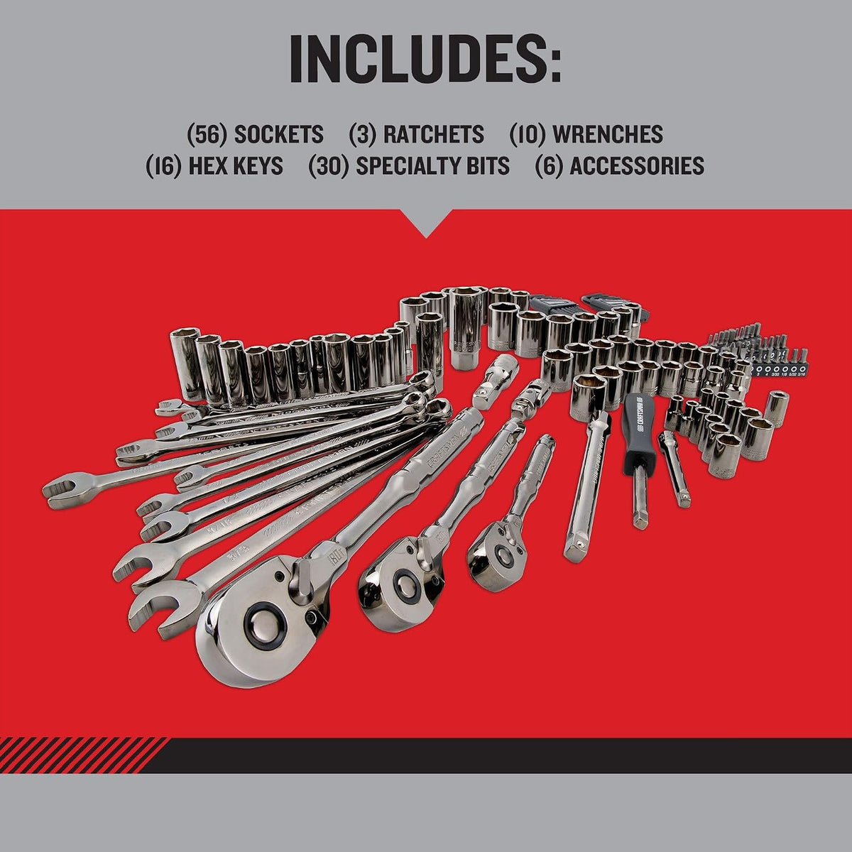 CRAFTSMAN OVERDRIVE - Juego de herramientas mecánicas de 121 piezas...