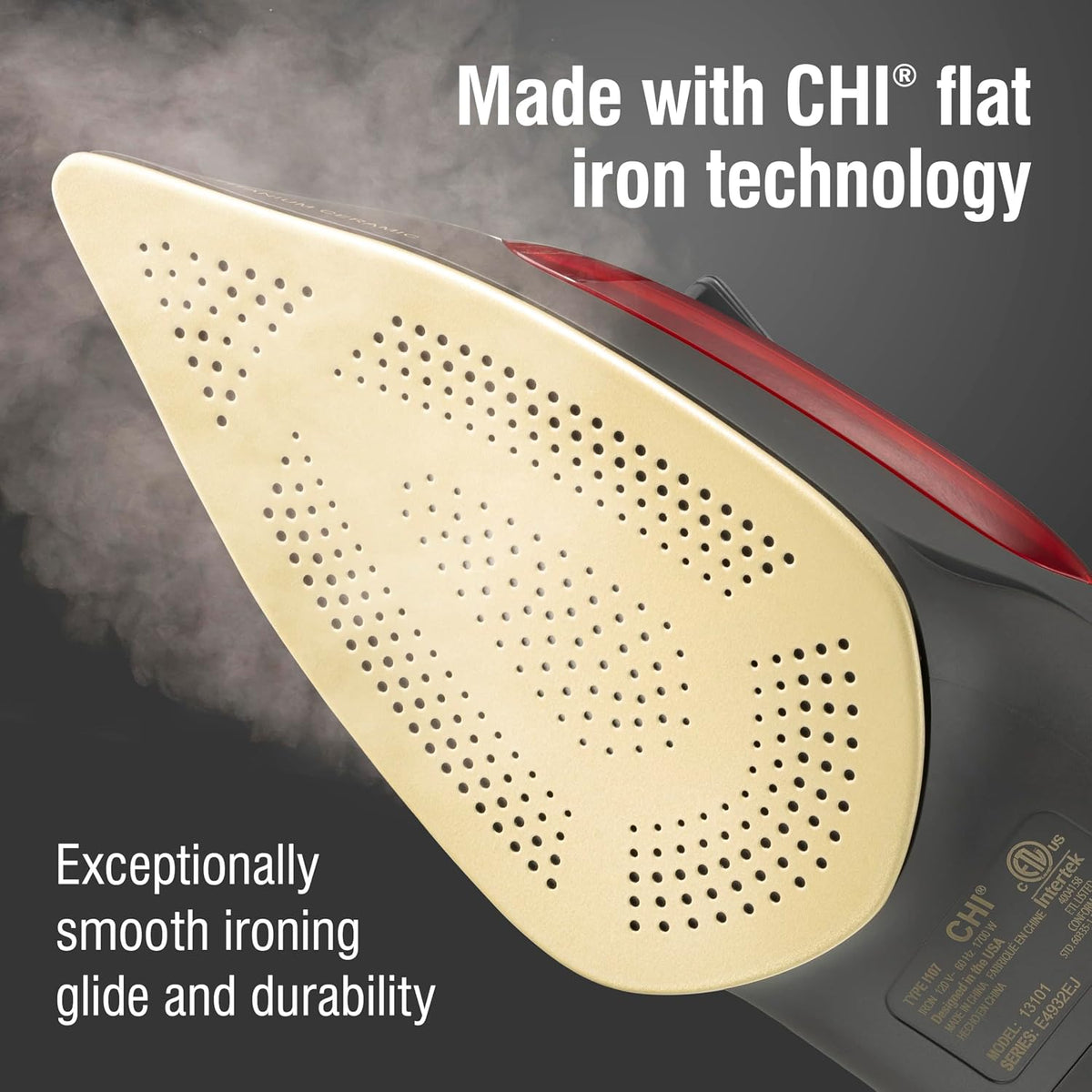 CHI Plancha profesional de vapor para ropa con ráfaga de vapor vert...
