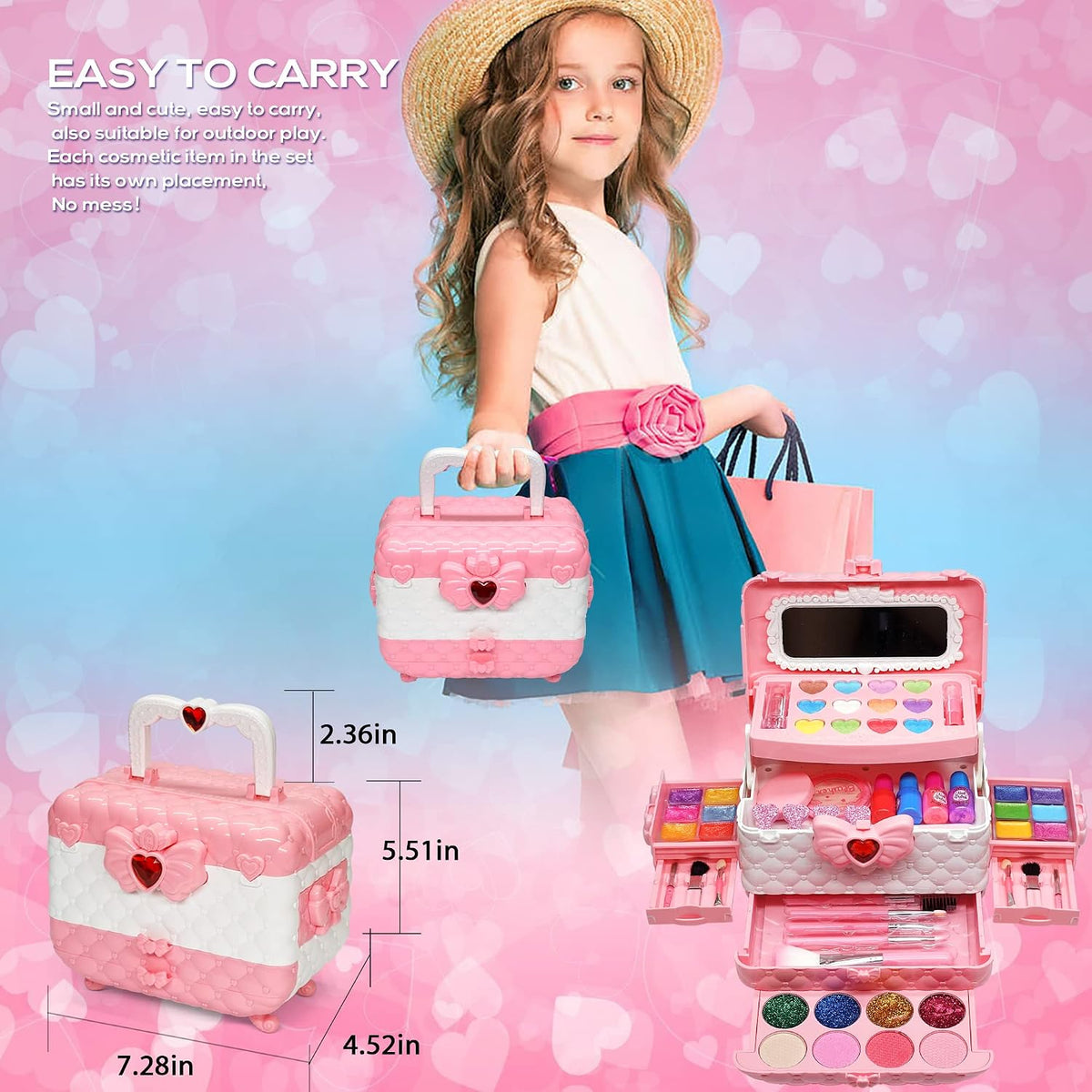 Kit de maquillaje infantil para niña, juguete lavable de princesa,...
