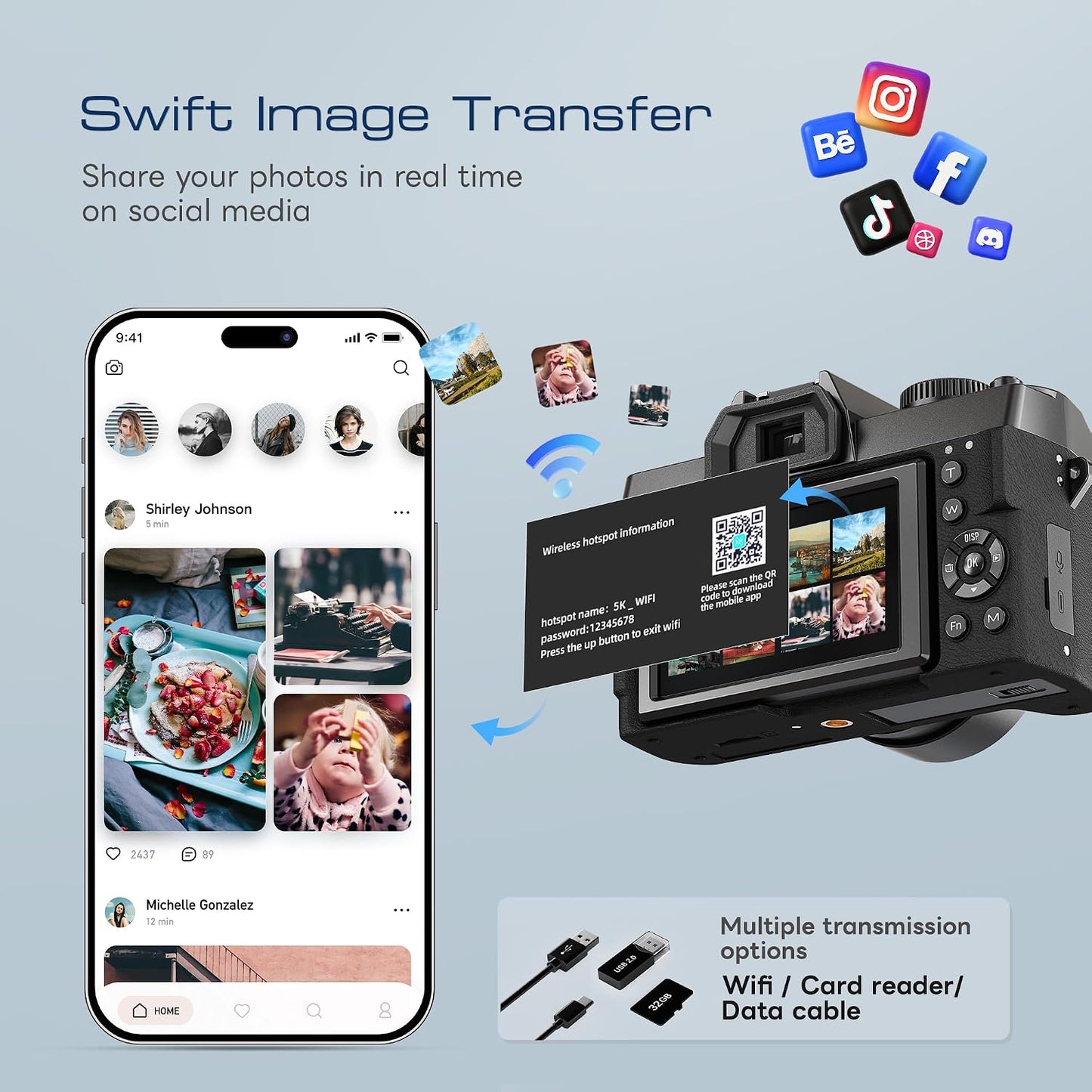 Cámaras digitales 5K 64MP para fotografía, punto de vlogging y cáma...