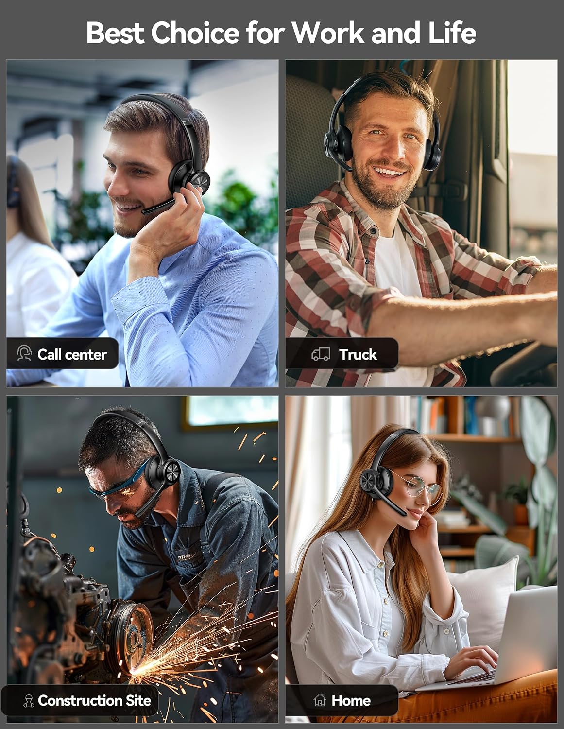 TECKNET Auriculares Inalámbricos, Auriculares Bluetooth con Micrófo...