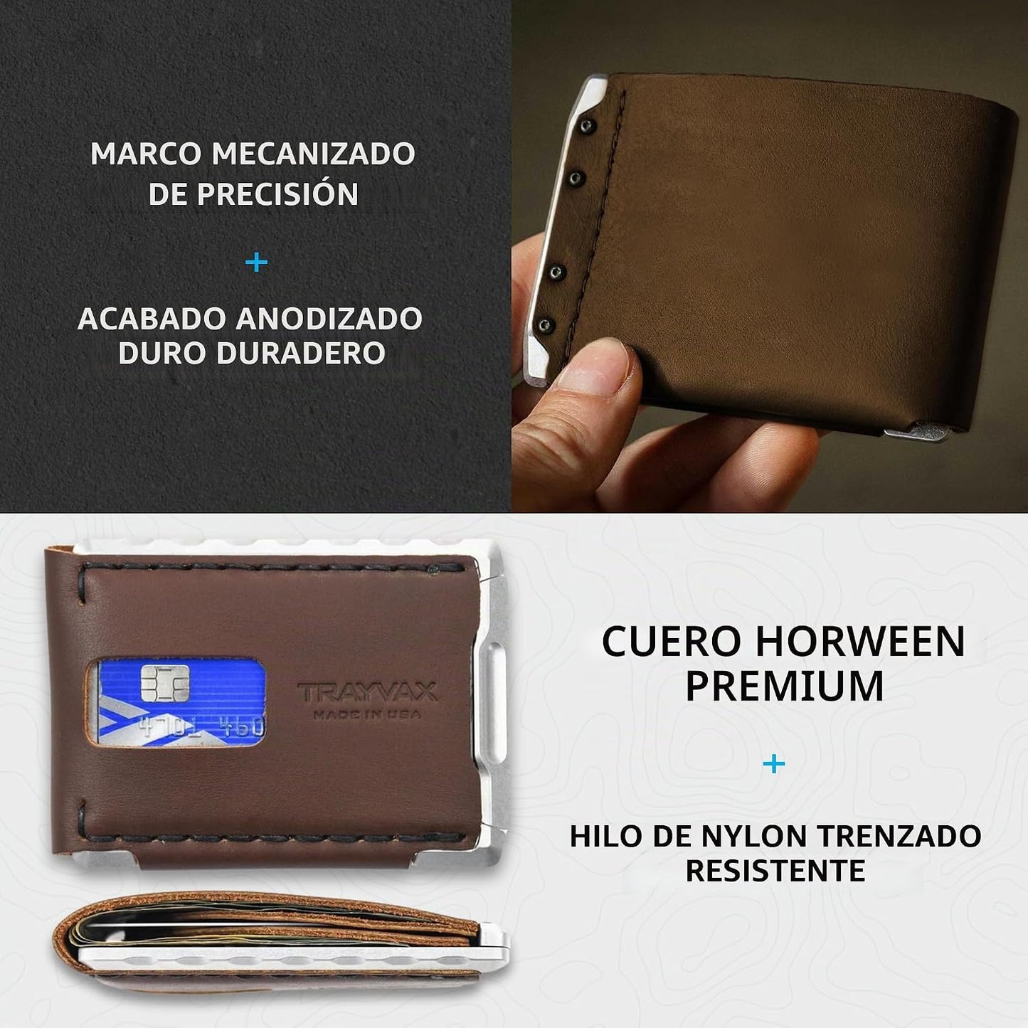 Cartera Billfold Trayvax Venture, Portador de Dinero y Tarjetas de...