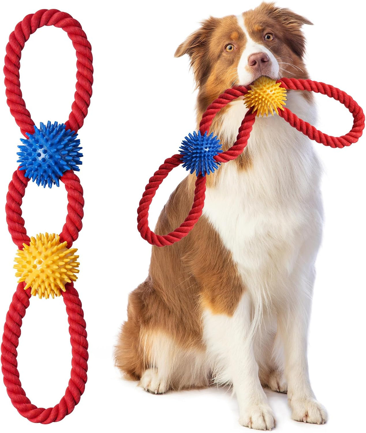 Aitmexcn Juguetes de cuerda para perros, juguetes resistentes de ti...