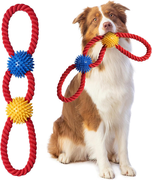 Aitmexcn Juguetes de cuerda para perros, juguetes resistentes de ti...
