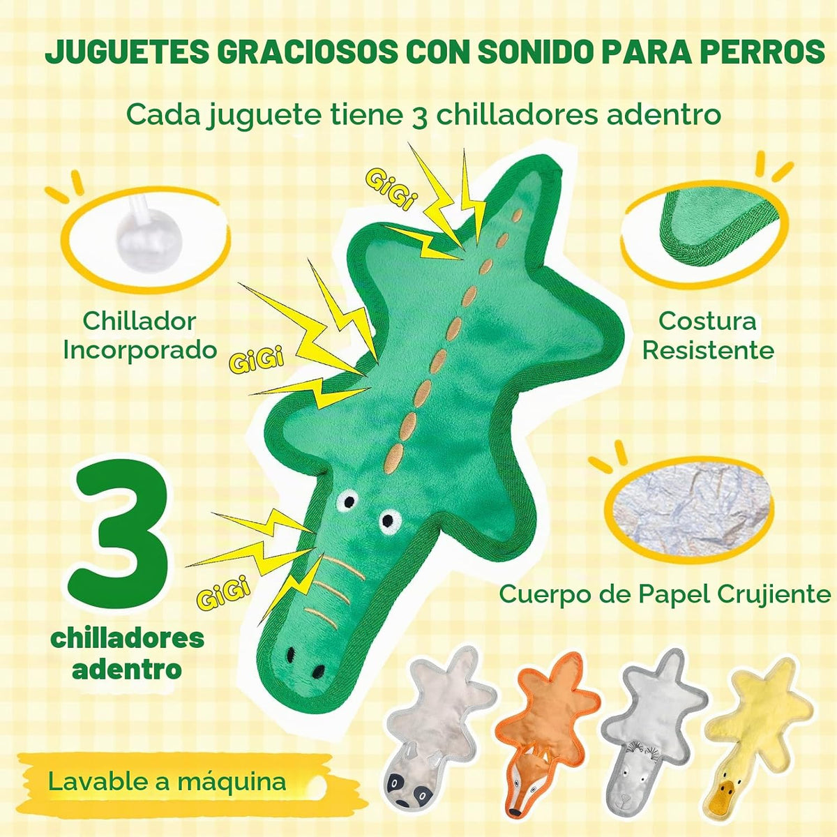 COPHCY Juguetes para perros sin relleno, juguete masticable resiste...