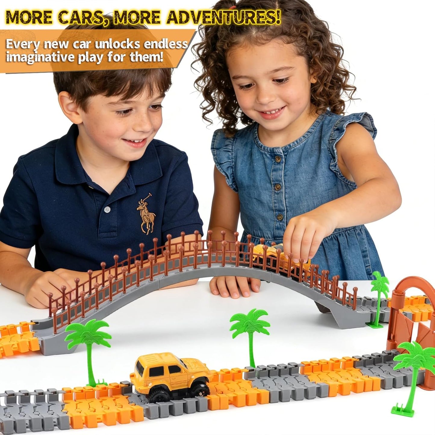 TGJH Accesorios de autos de carreras de construcción para niños, pa...