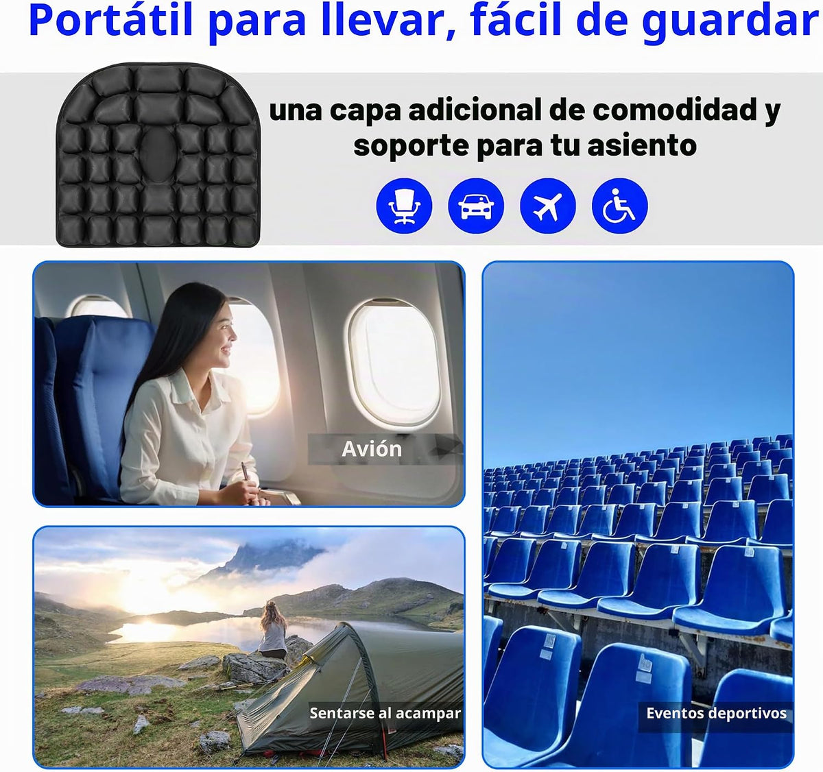 MTGKY Cojín de viaje, artilugios de avión, cojín portátil y ajustab...