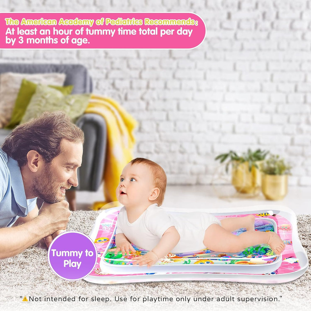 Infinno Estera Tummy Time Premium Estera de agua para jugar para be...