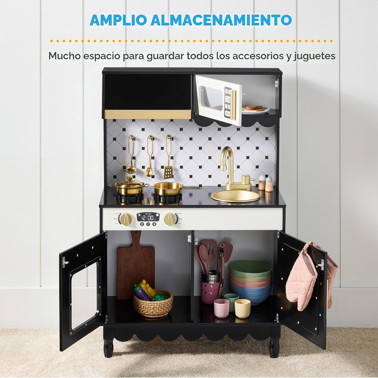 Best Choice Products Juego de cocina para niños pequeños, casa de c...