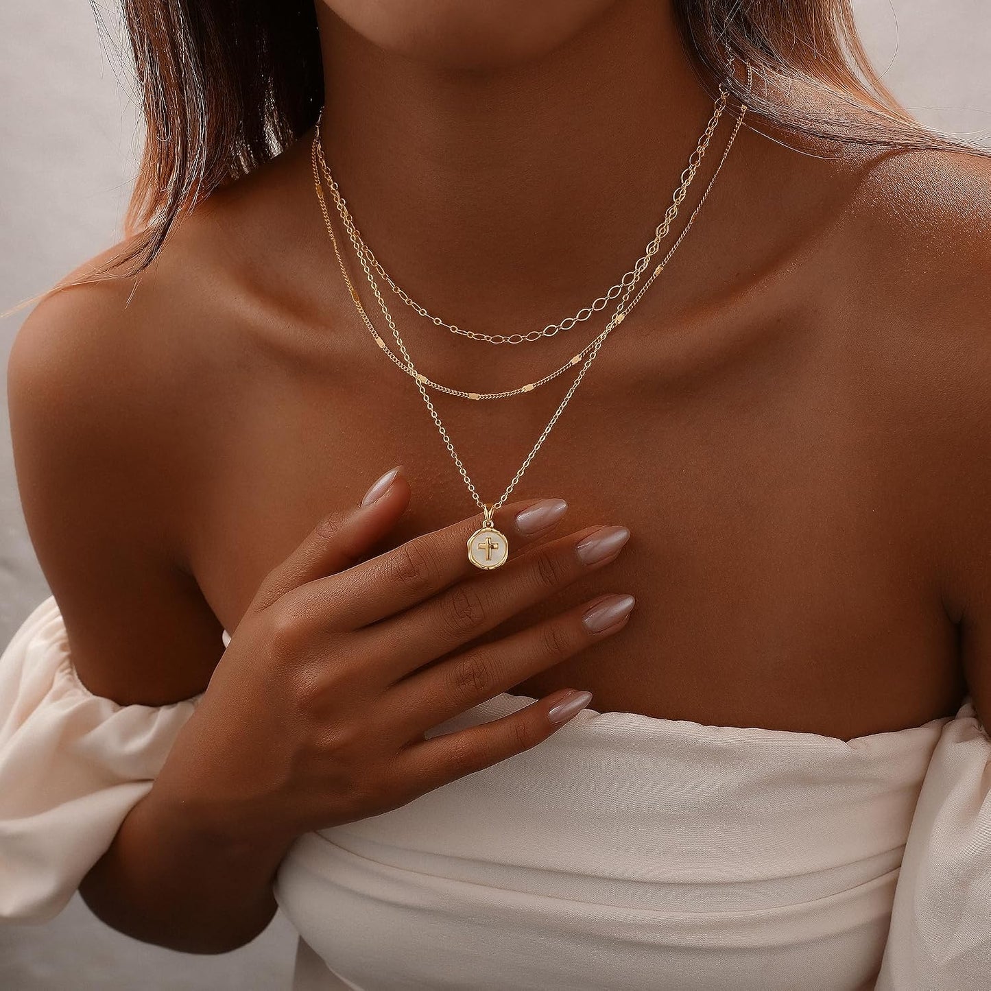 Remmocy Collar de Oro para Mujer Chapado en Oro de 14K Collar de Ba...