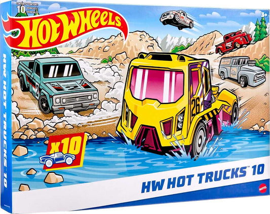 Hot Wheels Paquete de 10, juego de 10 camiones de juguete a escala...