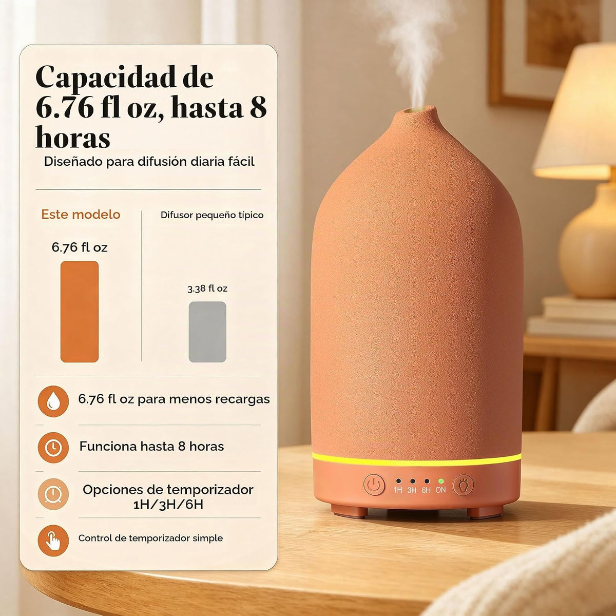 Gooamp Difusor de aceite esencial de cerámica 200ML para el hogar,...