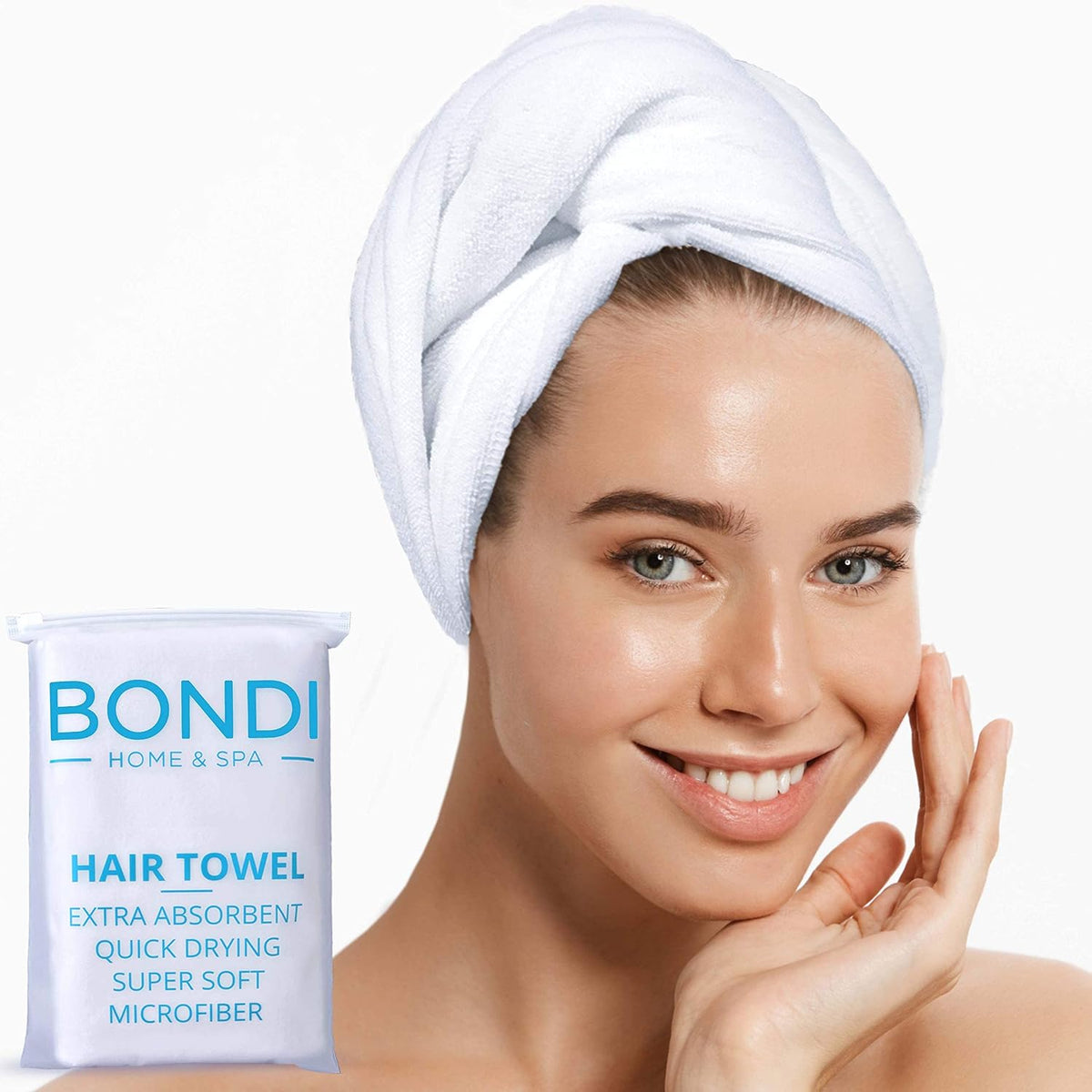 Bondi SPA Toalla de microfibra para el cabello, seca el cabello un...