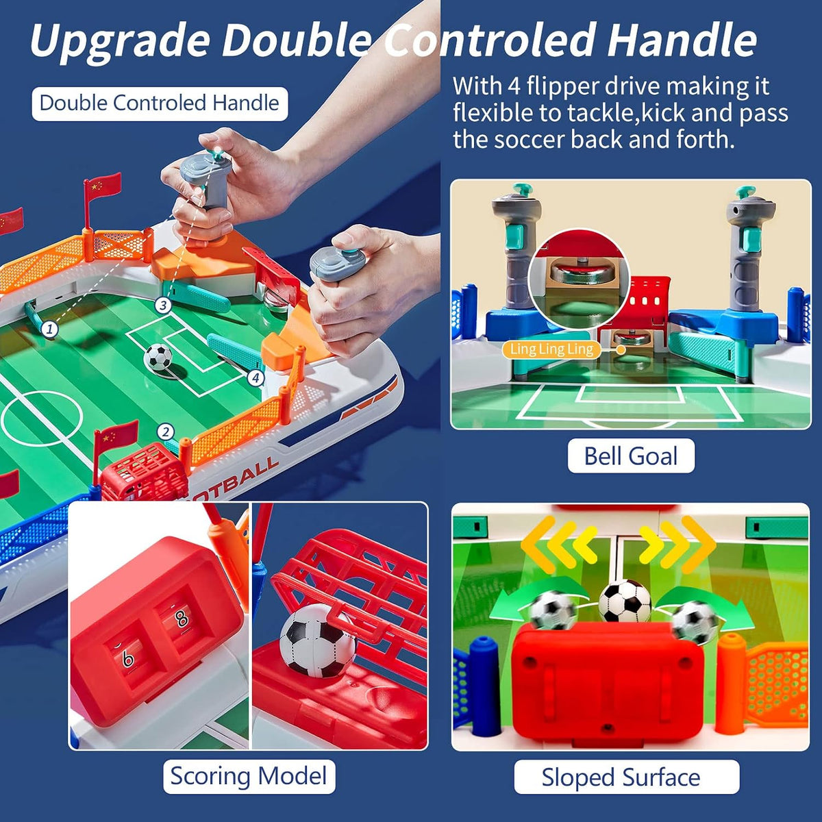 COUOMOXA Juego de mesa de fútbol para niños: mini juego de mesa de...