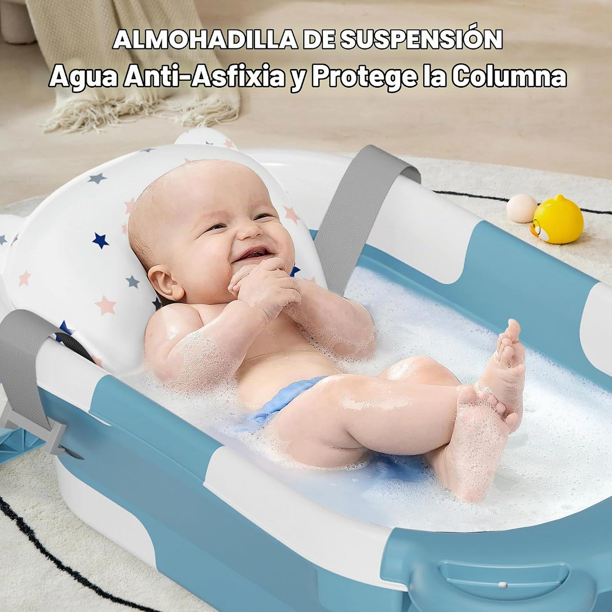 MoreFeel Bañera plegable para bebé recién nacido con termómetro y 1...