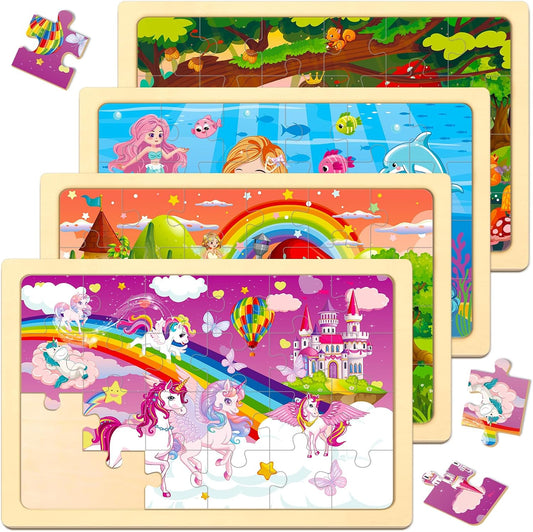 Rompecabezas para niños de 4 a 6 años, unicornio, princesa, hada, s...